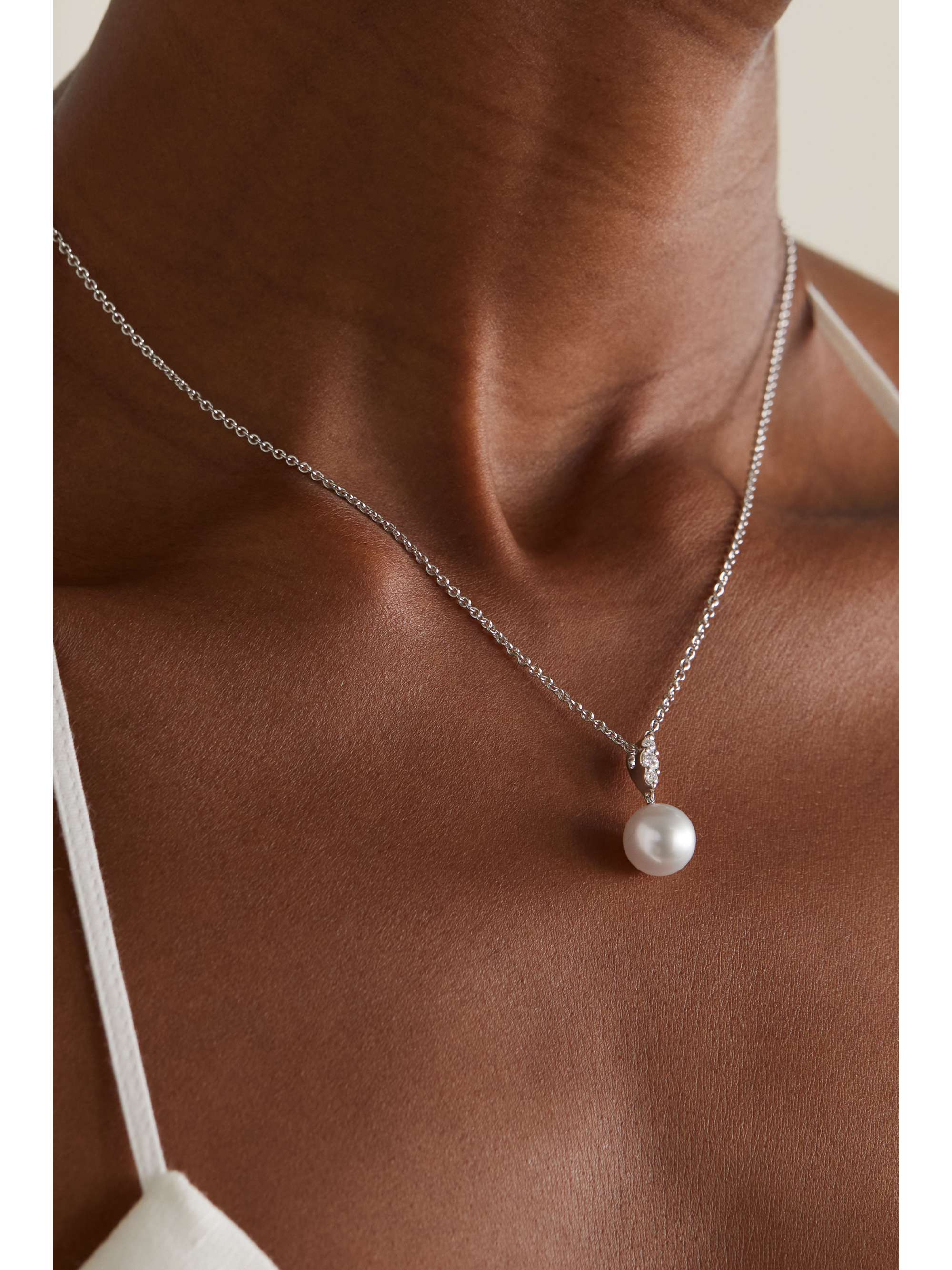 Mikimoto Pearl Pendant with Diamond Necklace