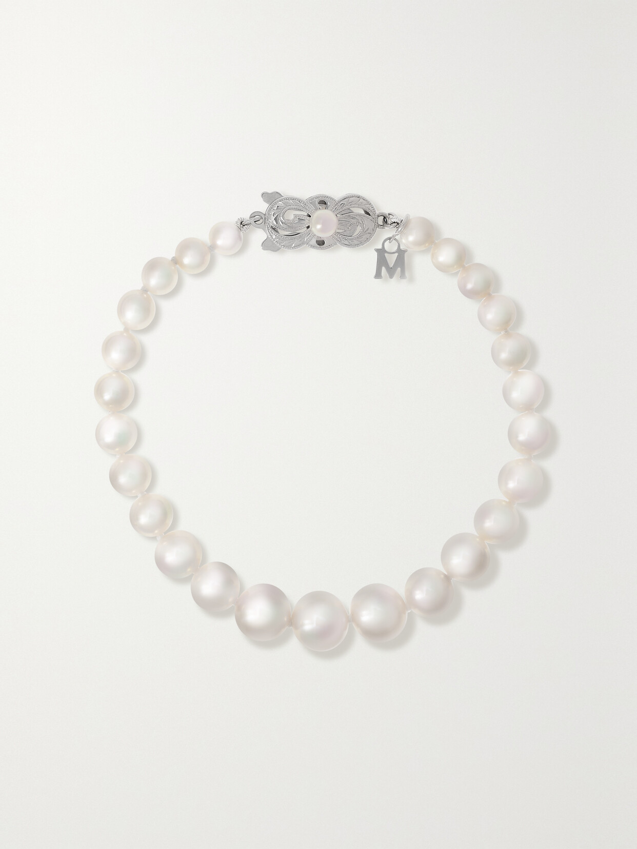 Mikimoto 18-karat White Gold Pearl Bracelet