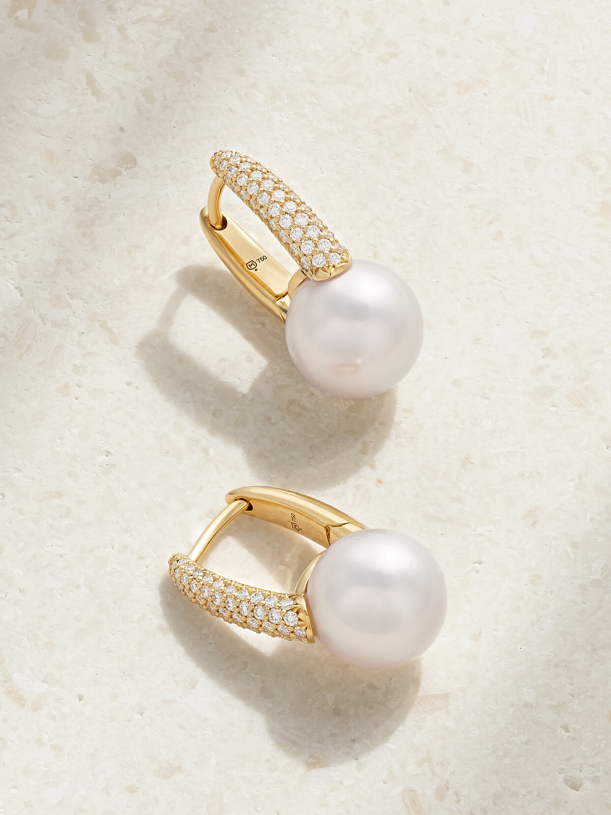 Mikimoto - 18-karat Gold, Pearl And Diamond Hoop Earrings - White