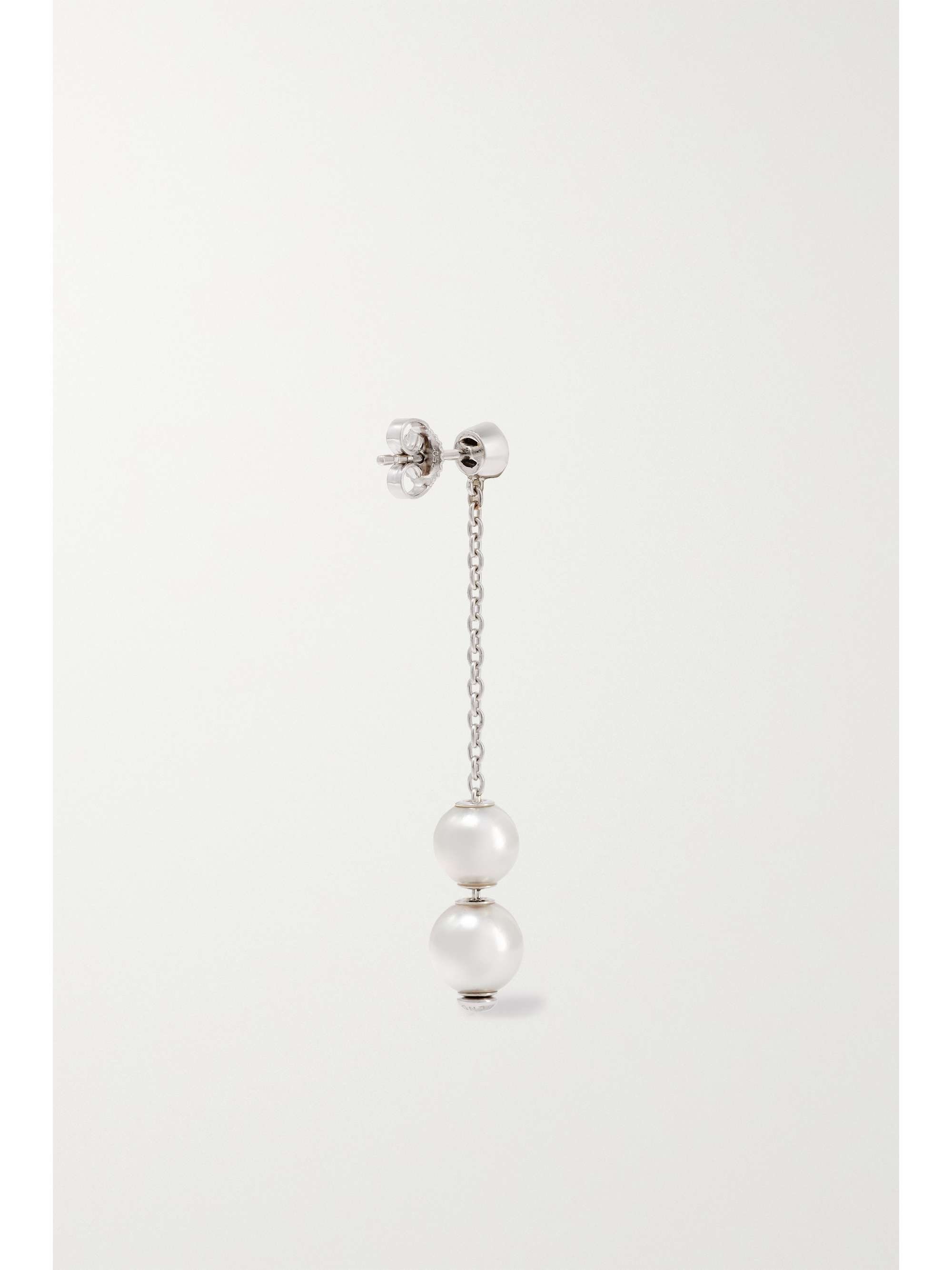 MIKIMOTO 18-karat white gold, pearl and diamond earrings