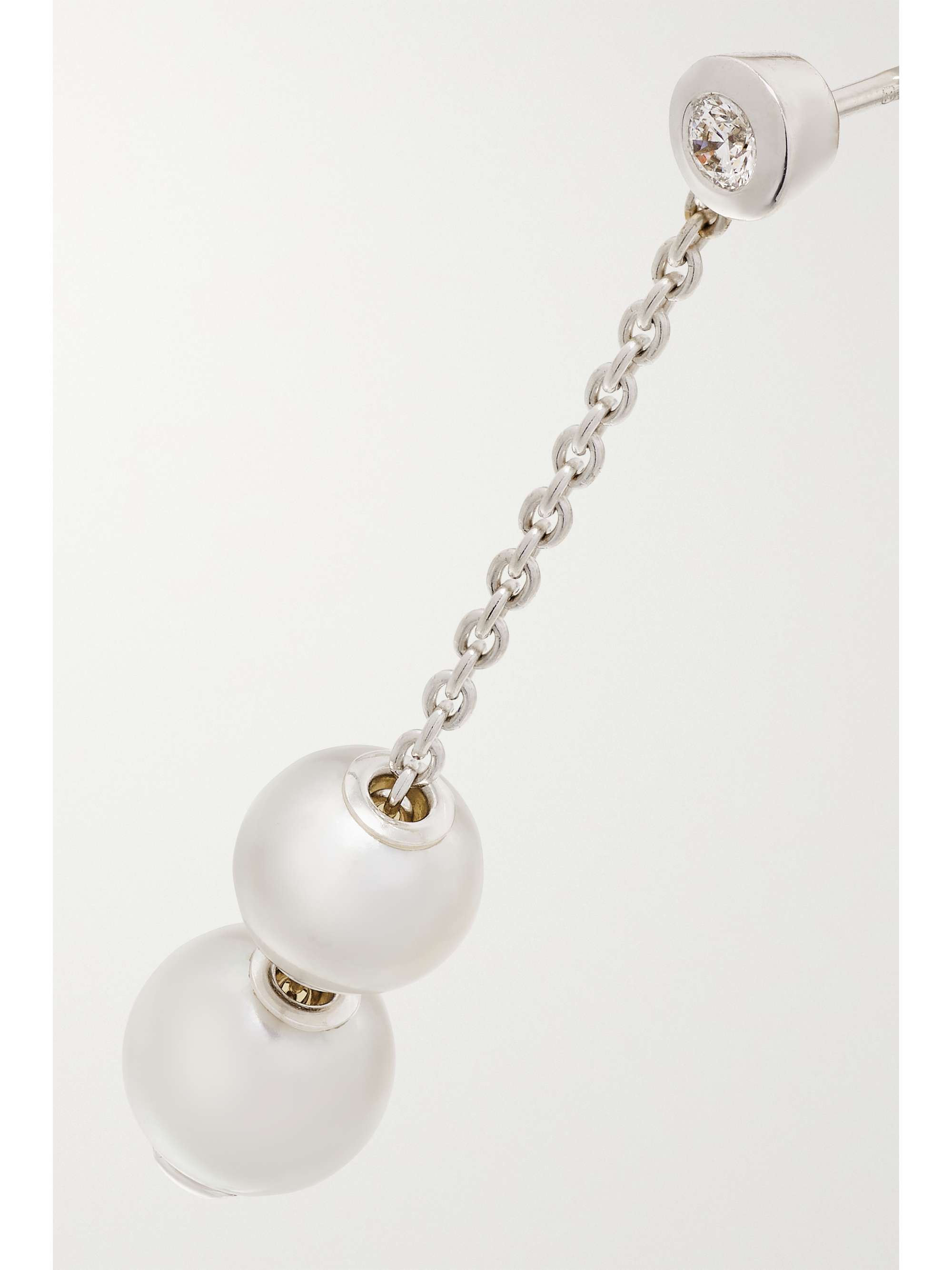 MIKIMOTO 18-karat white gold, pearl and diamond earrings