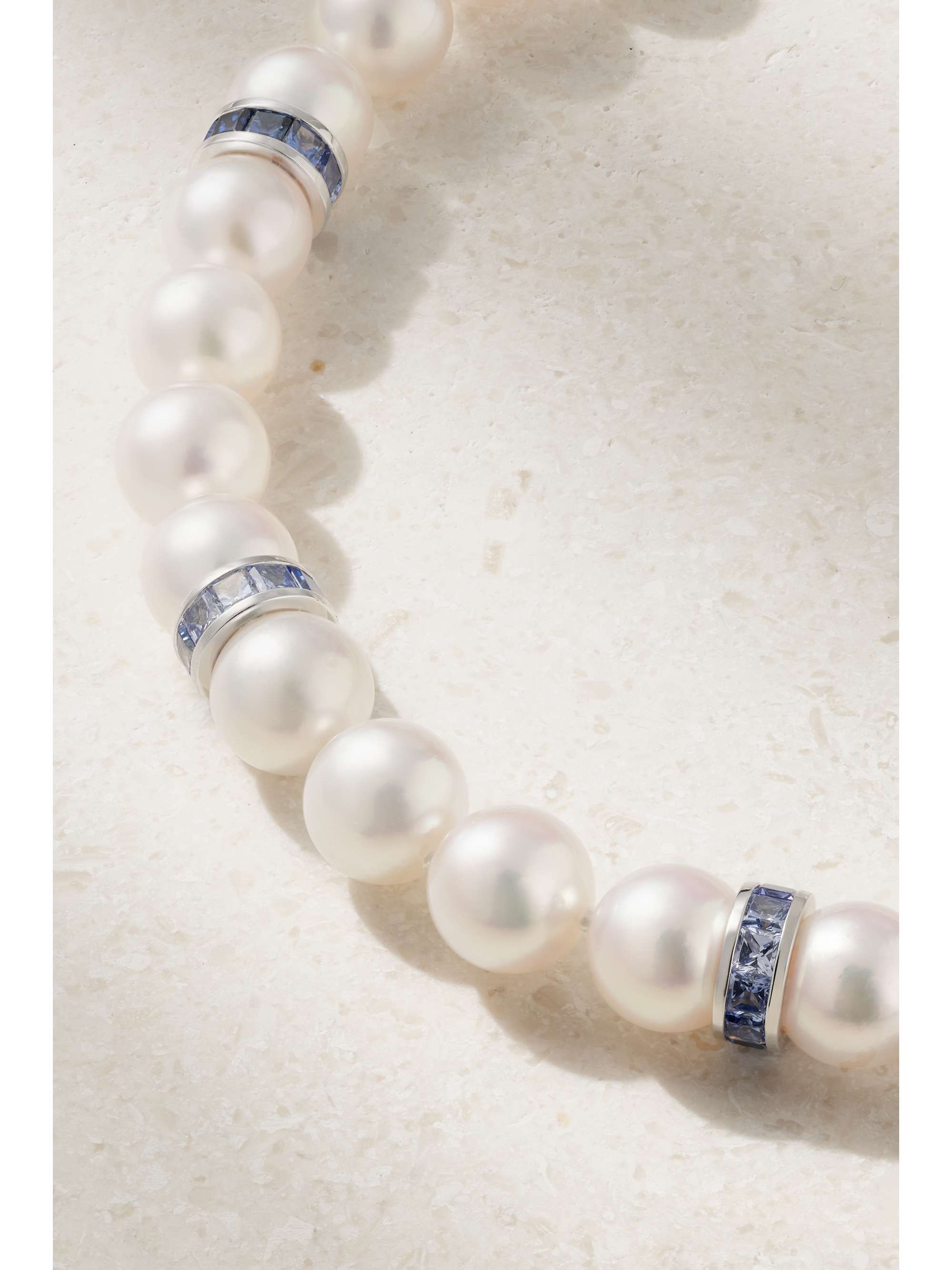 MIKIMOTO 18-karat white gold, pearl and sapphire bracelet