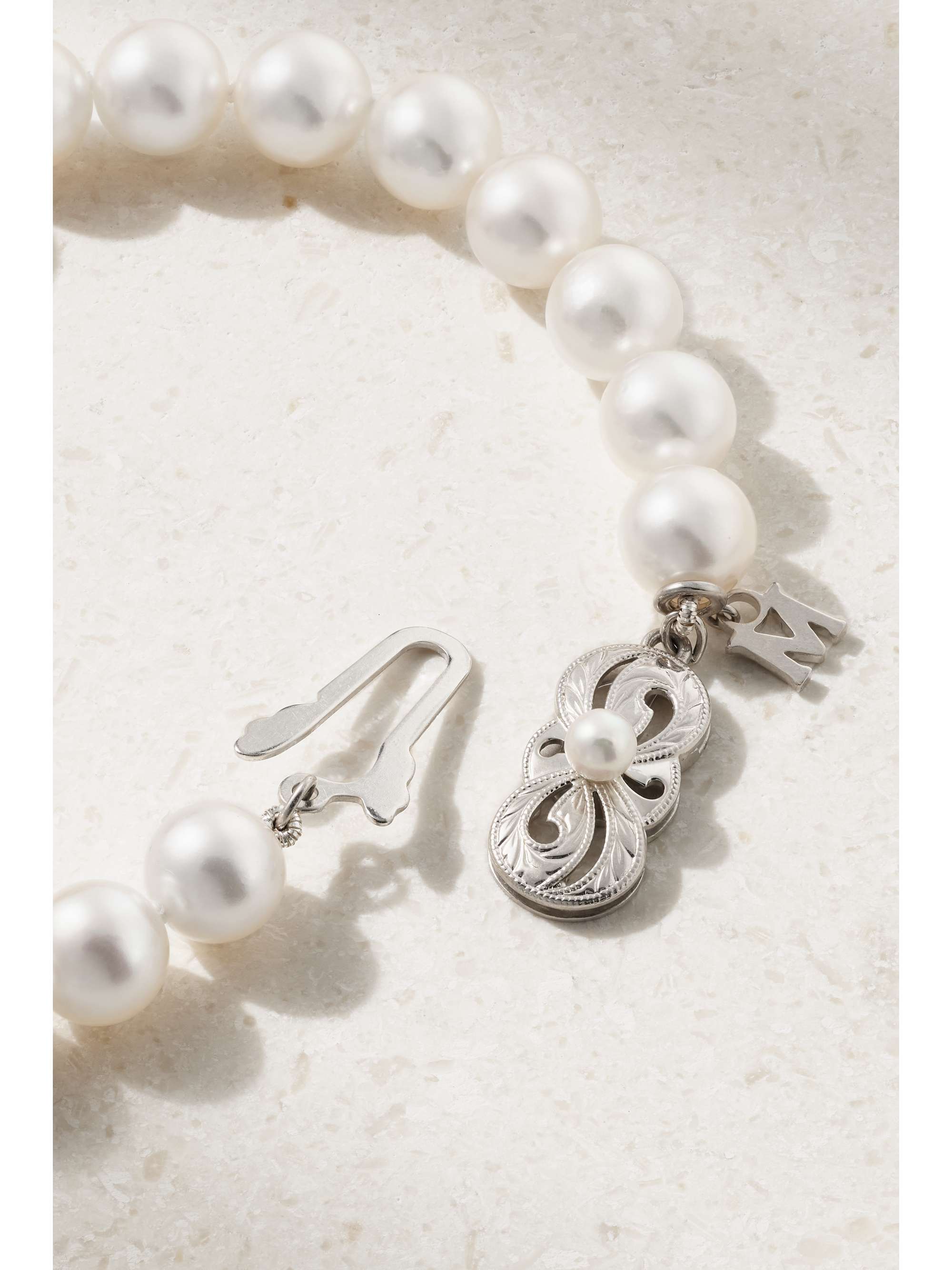 MIKIMOTO 18-karat white gold, pearl and diamond bracelet