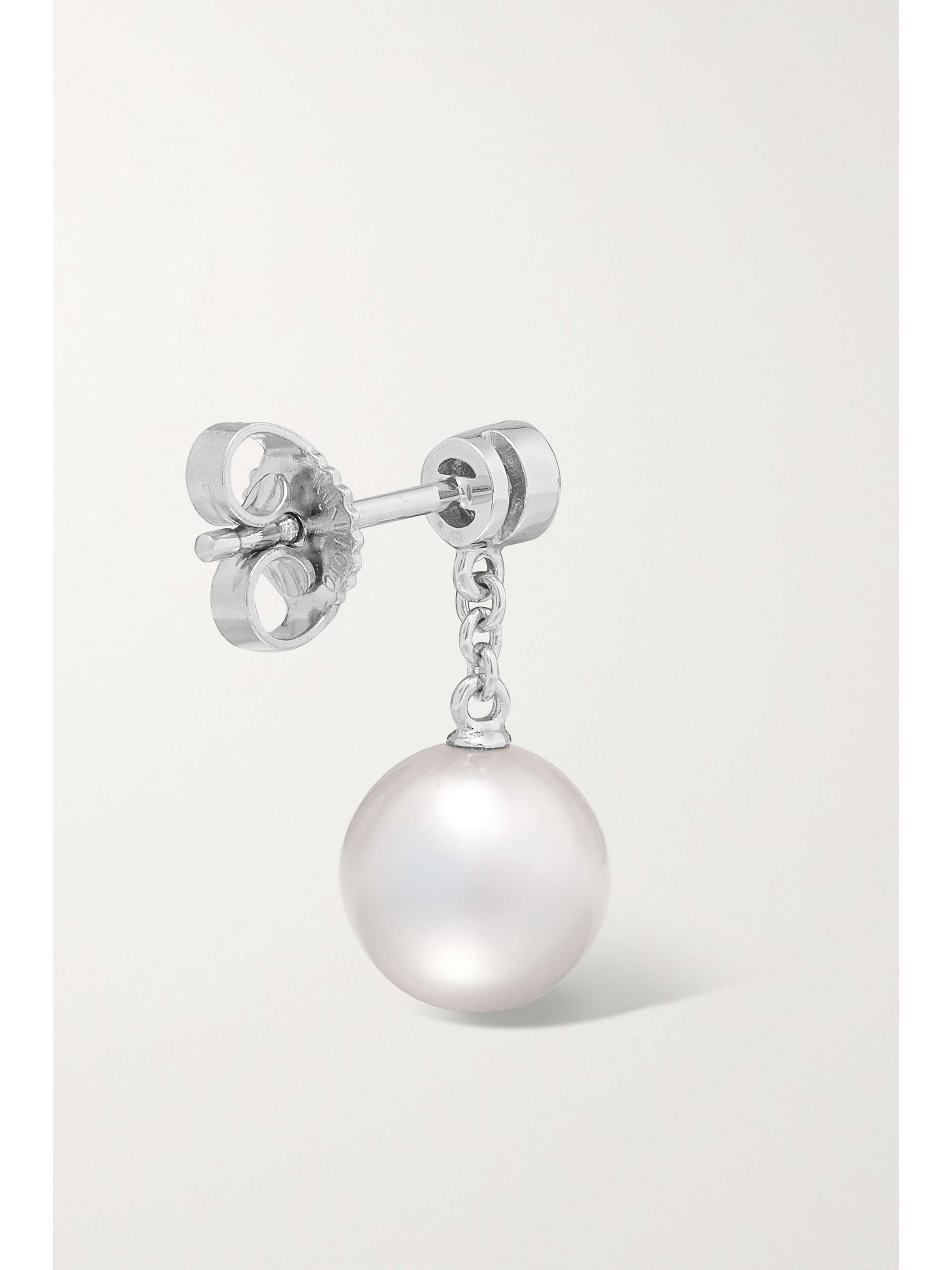 MIKIMOTO 18-karat white gold, pearl and diamond earrings