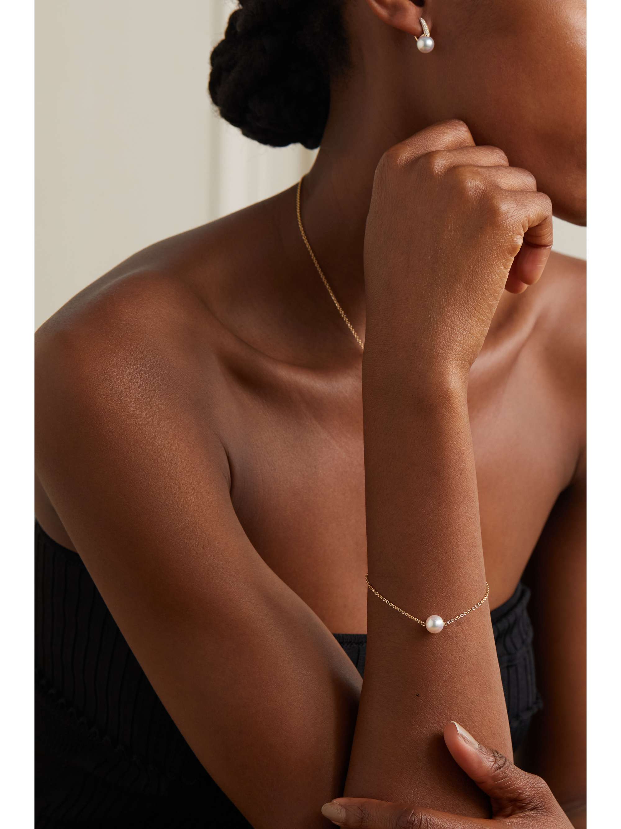 MIKIMOTO 18-karat gold pearl bracelet