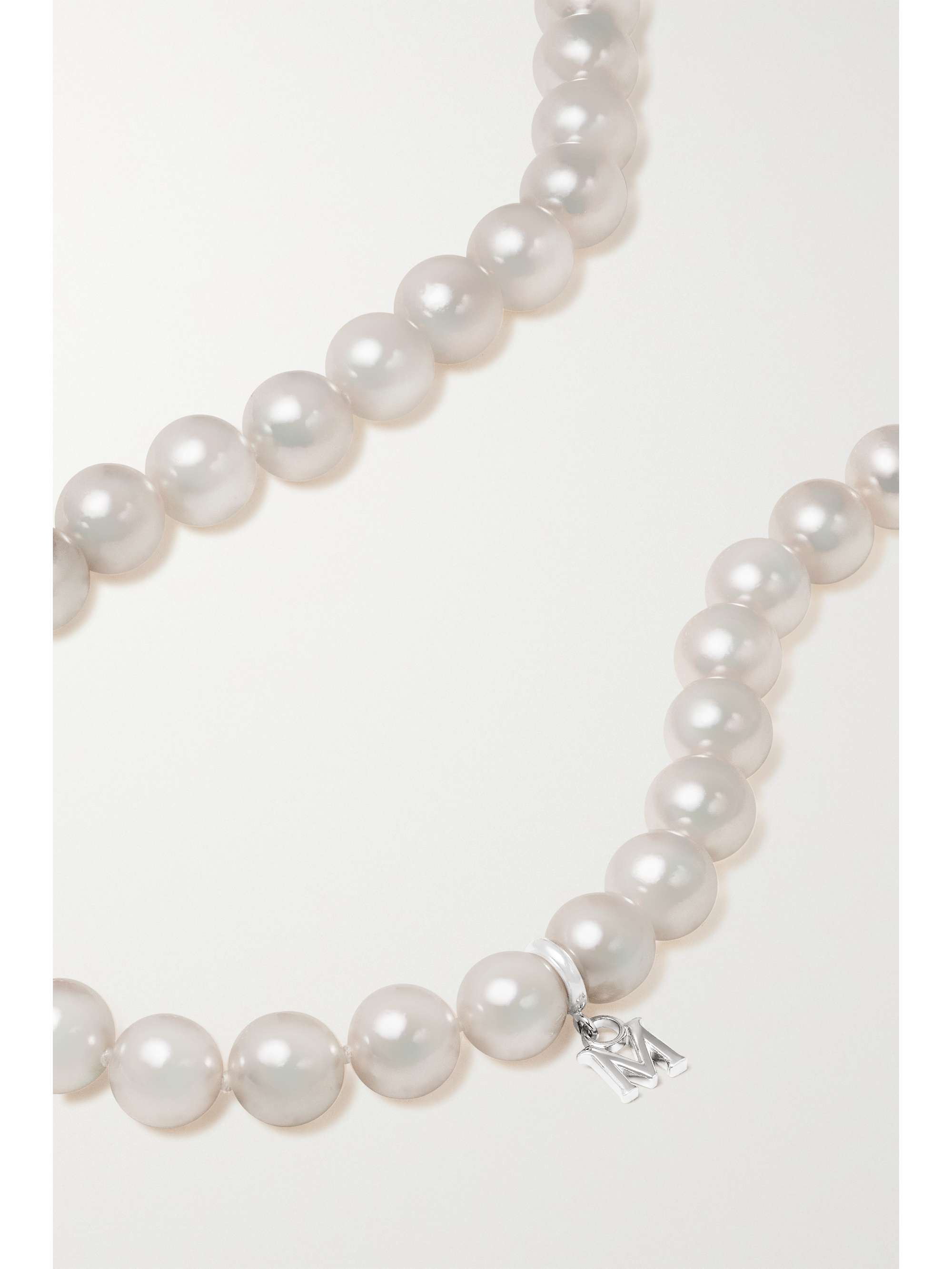 MIKIMOTO 18-karat white gold pearl necklace and earrings set