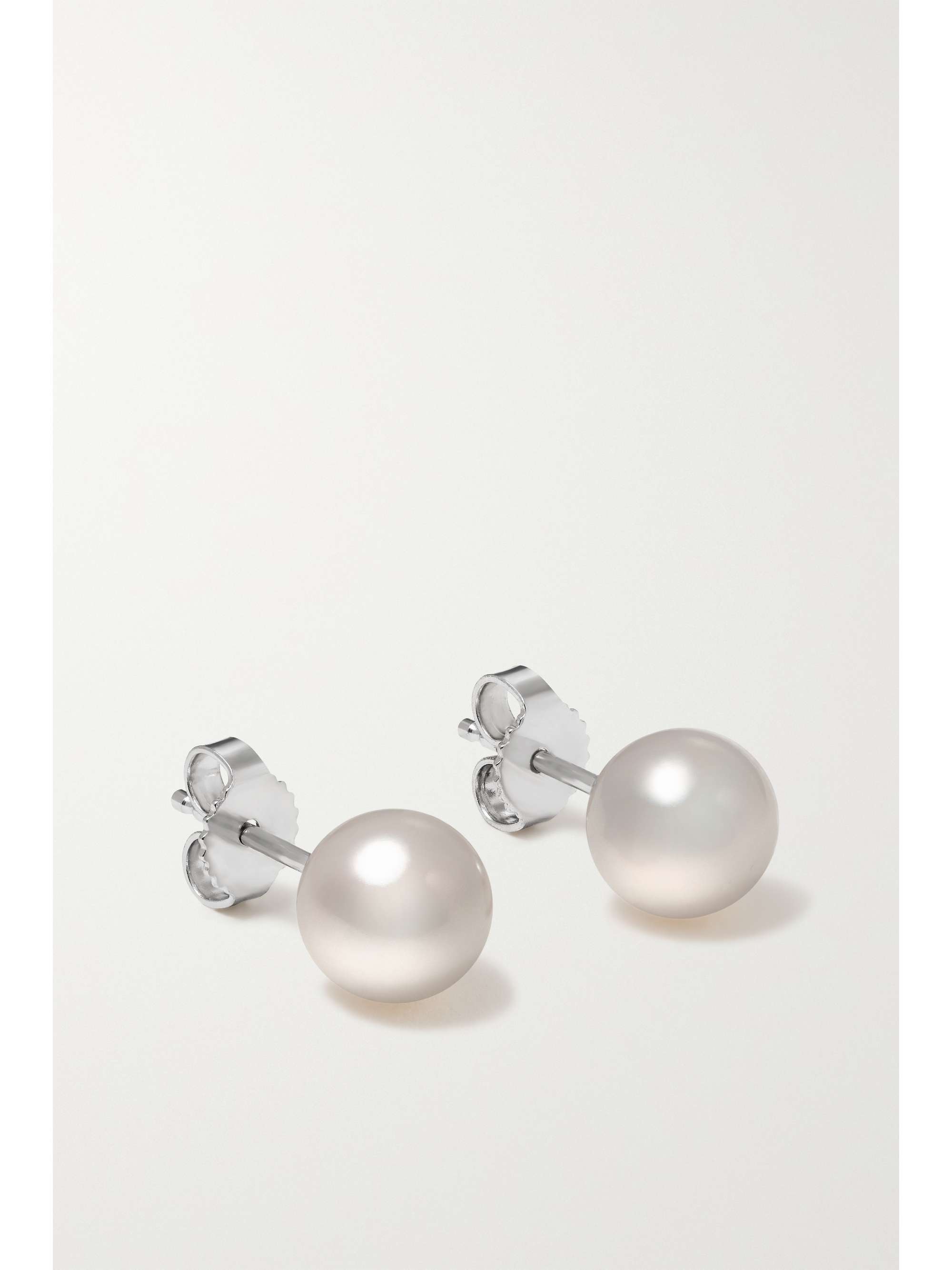 MIKIMOTO 18-karat white gold pearl necklace and earrings set
