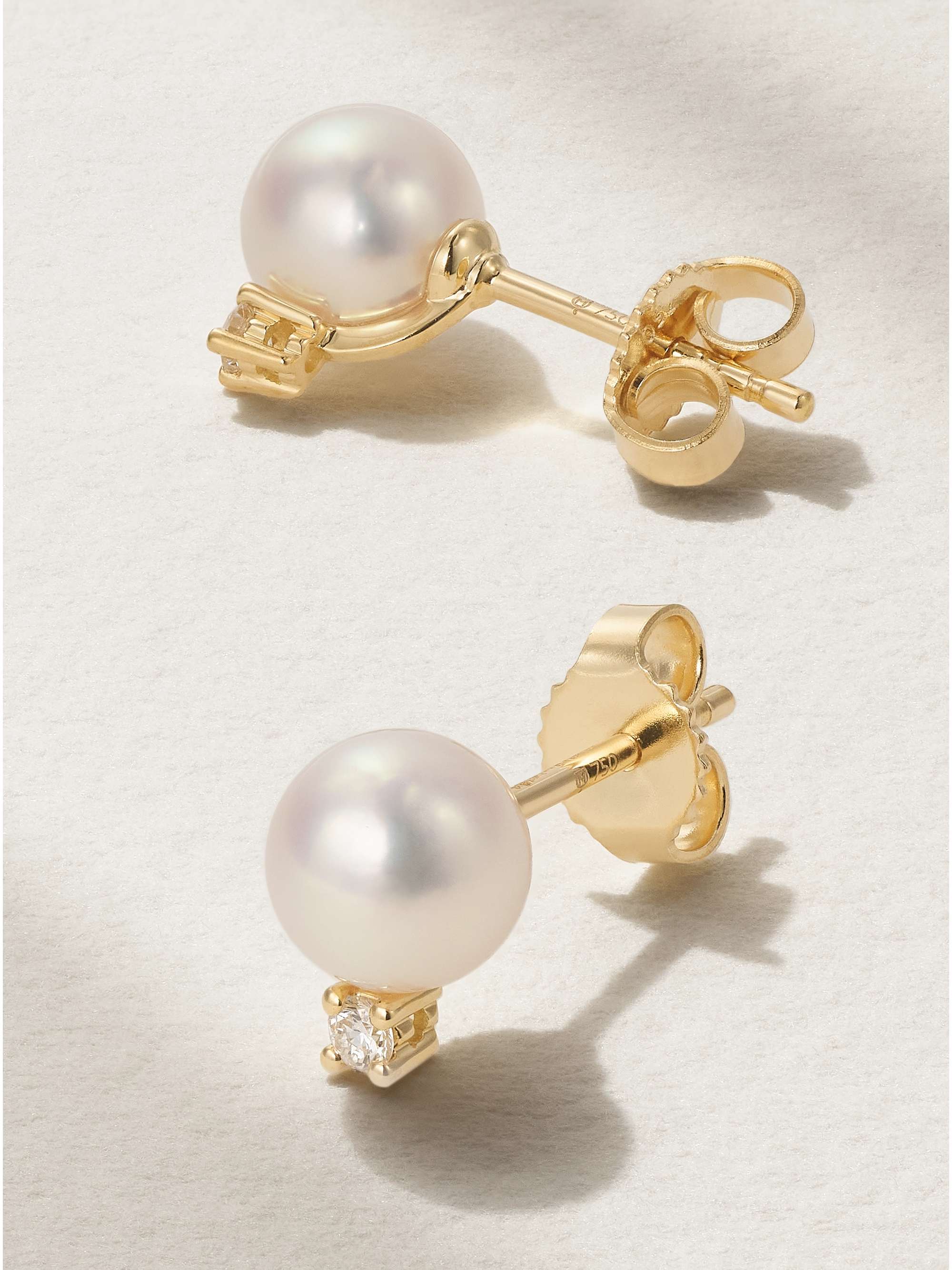 MIKIMOTO 18Kゴールド パール ダイヤモンド ピアス | NET-A-PORTER