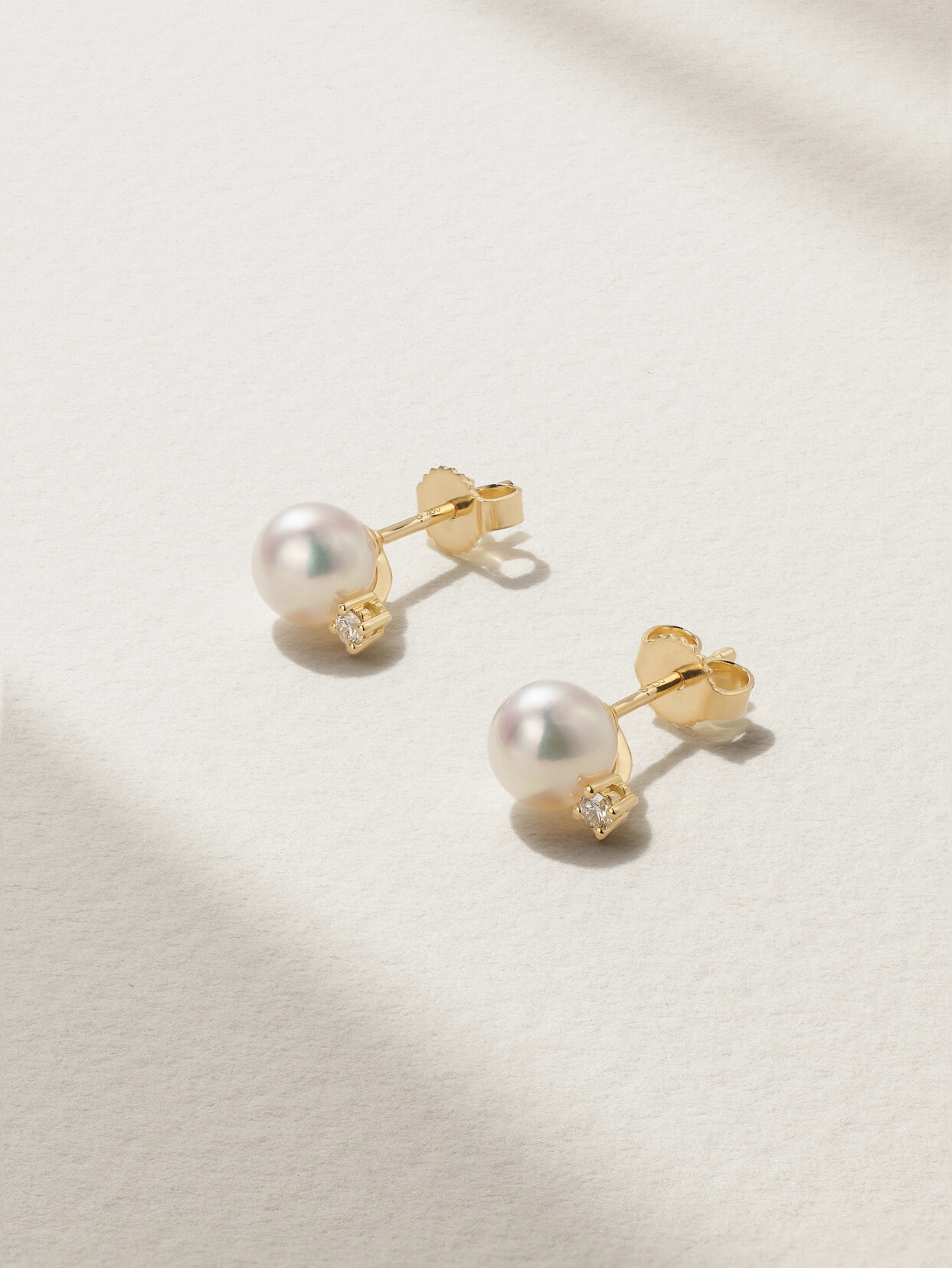 Mikimoto - 18-Karat Gold, Pearl And Diamond Earrings - White