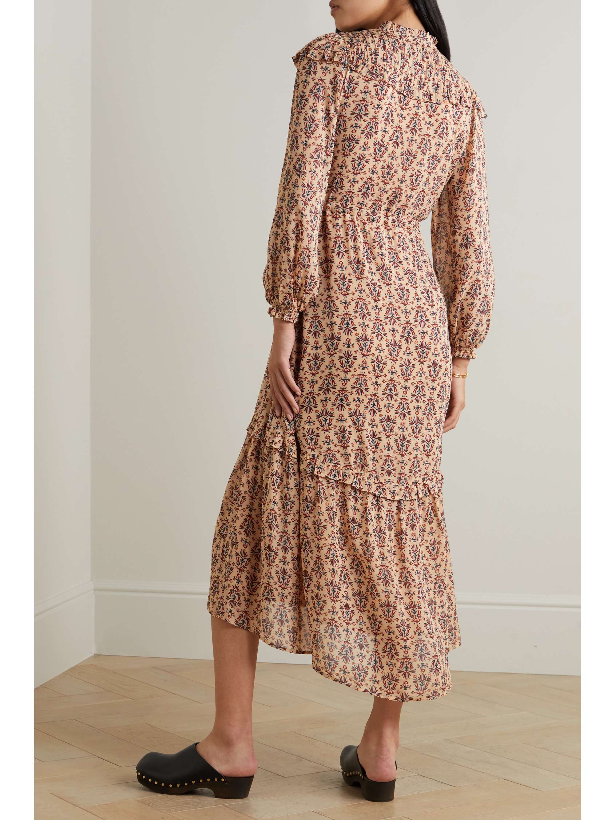 CEFINN Isla printed ruched crepe maxi dress