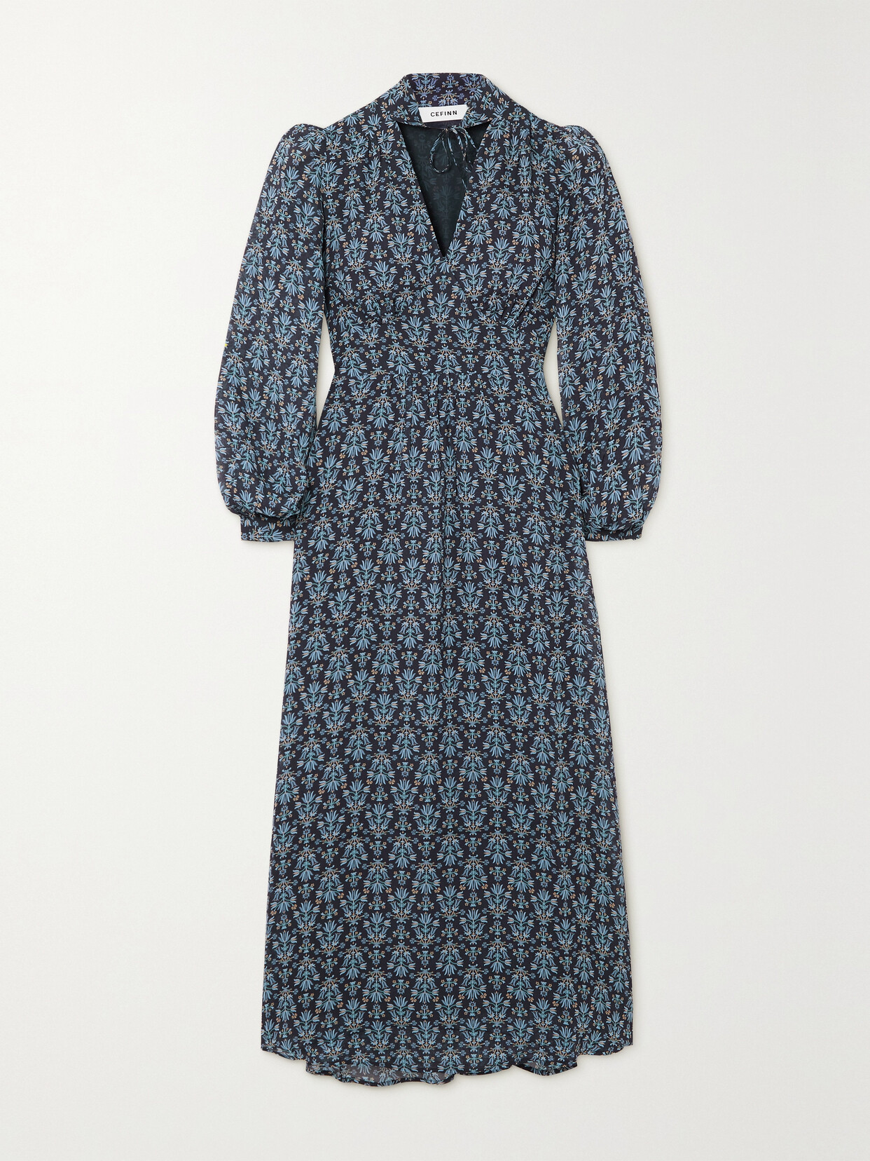 Cefinn Luella Floral-print Crepe Midi Dress - Blue