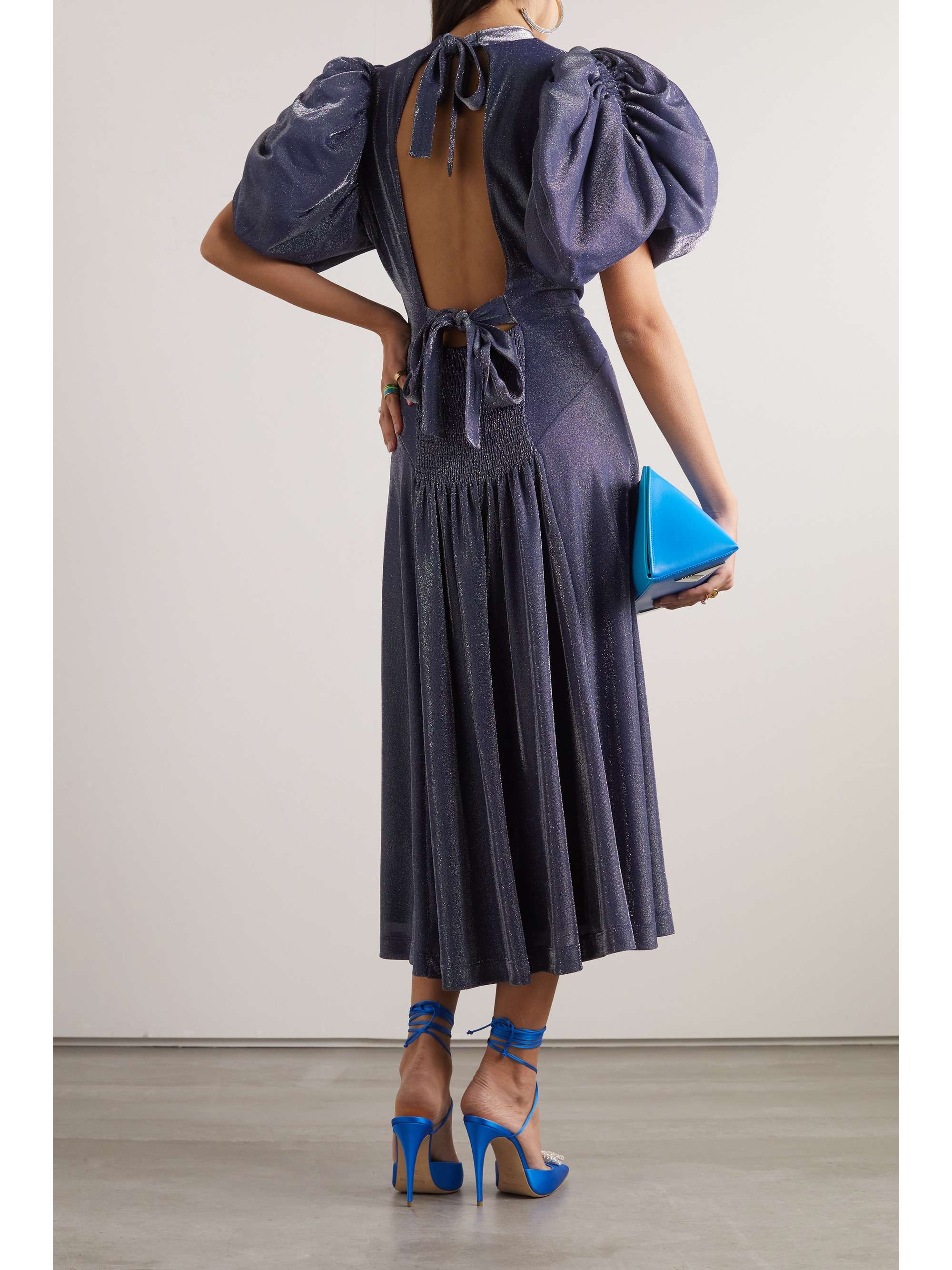 ROTATE BIRGER CHRISTENSEN Noon metallic jersey midi dress
