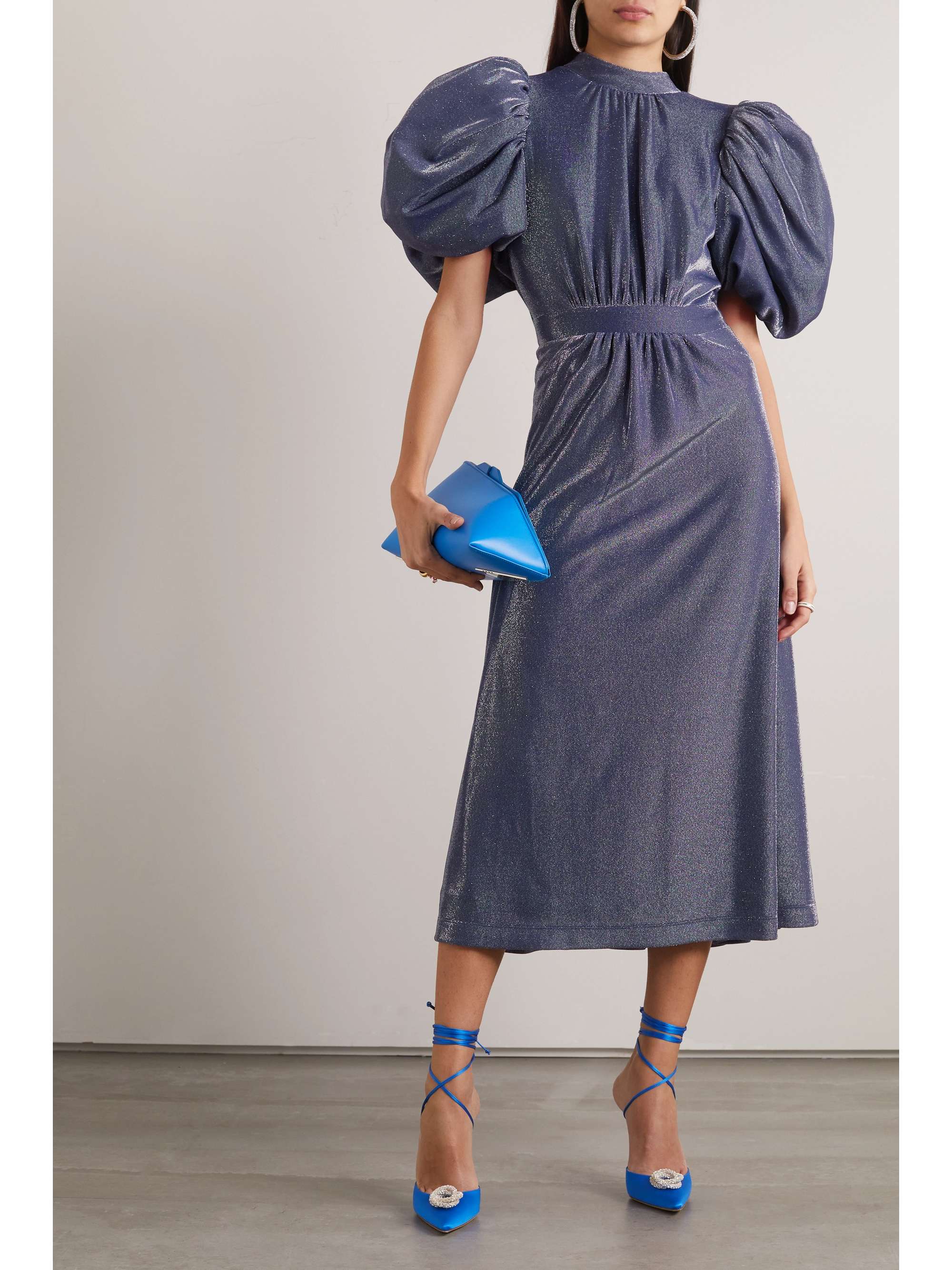 ROTATE BIRGER CHRISTENSEN Noon metallic jersey midi dress