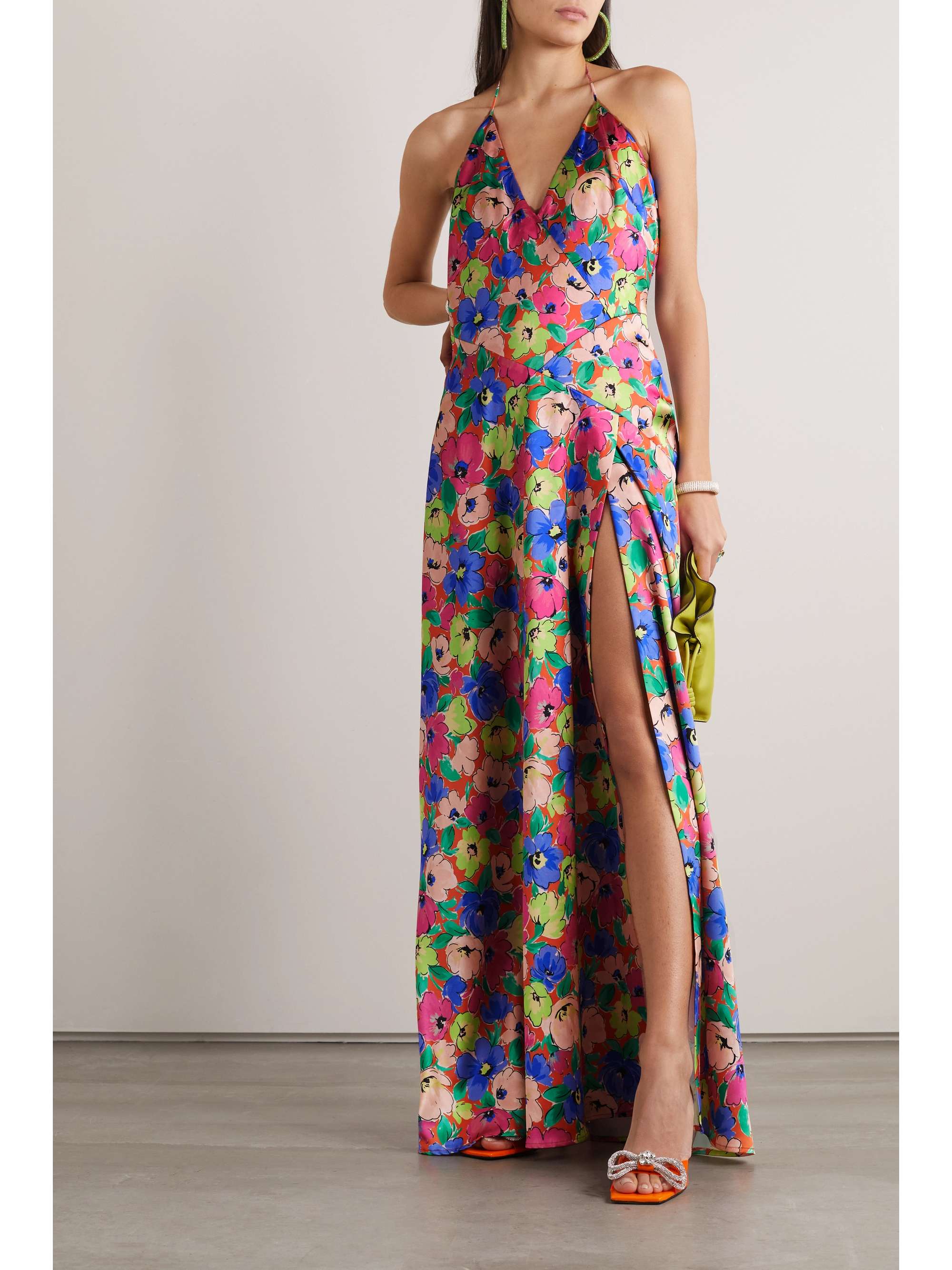 ROTATE BIRGER CHRISTENSEN Shalonda floral-print satin maxi dress