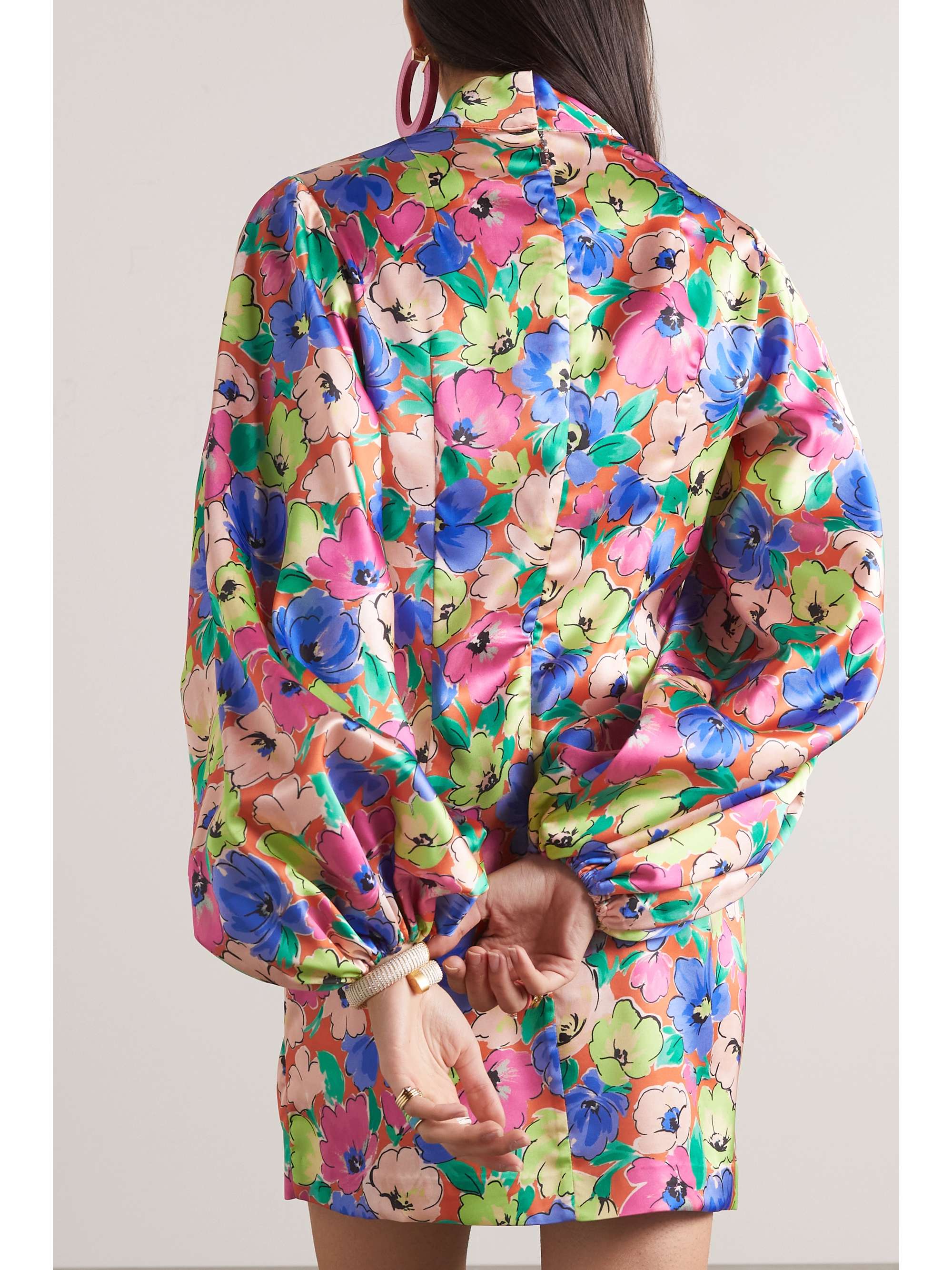 ROTATE BIRGER CHRISTENSEN Mini-robe en satin à imprimé fleuri Sita