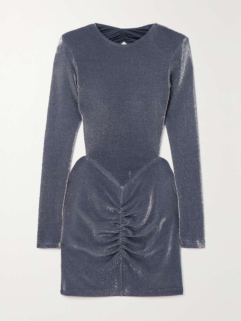 Rotate Birger Christensen Ivonka Open-back Metallic Jersey Mini Dress
