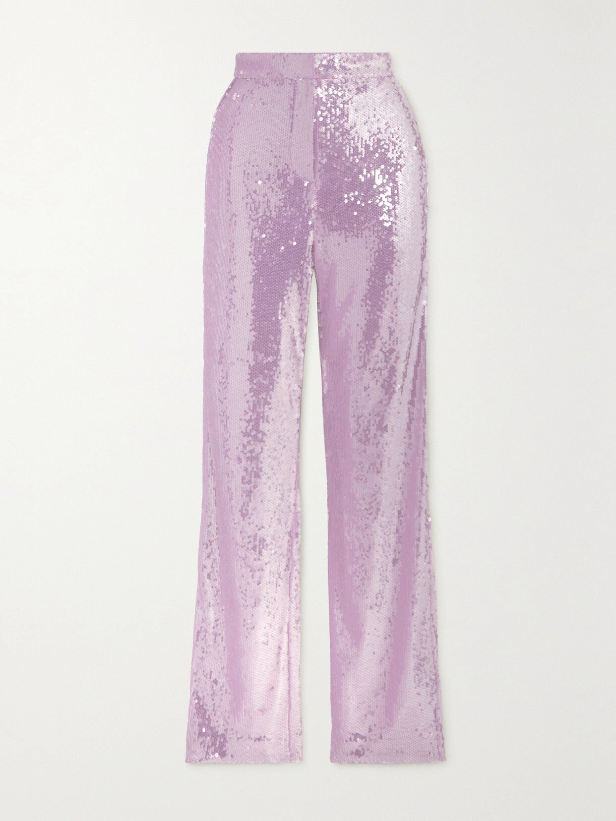 ROTATE Birger Christensen - Robyana Sequined Recycled-jersey Straight-leg Pants - Purple