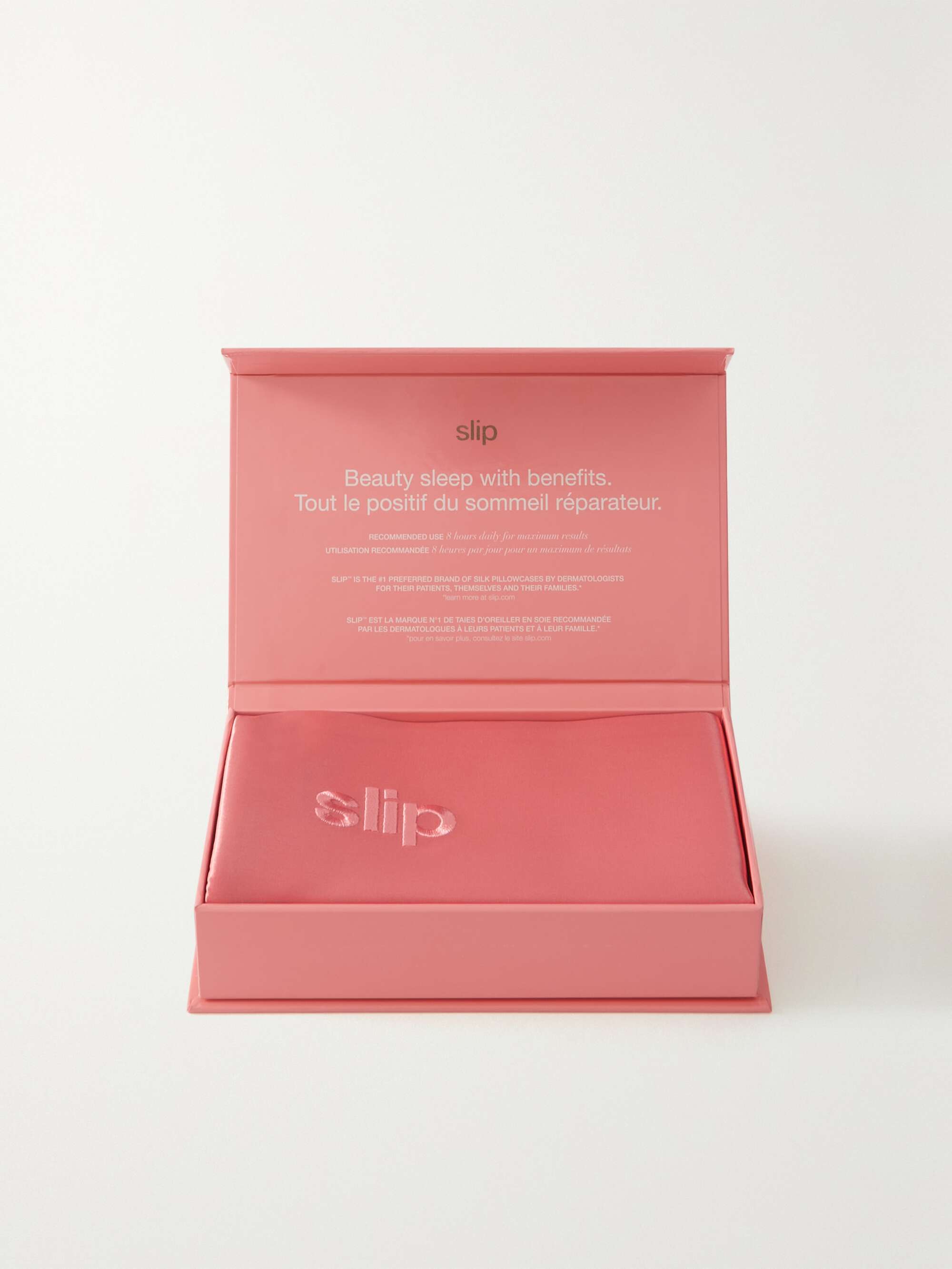 SLIP Embroidered silk queen pillowcase NETAPORTER