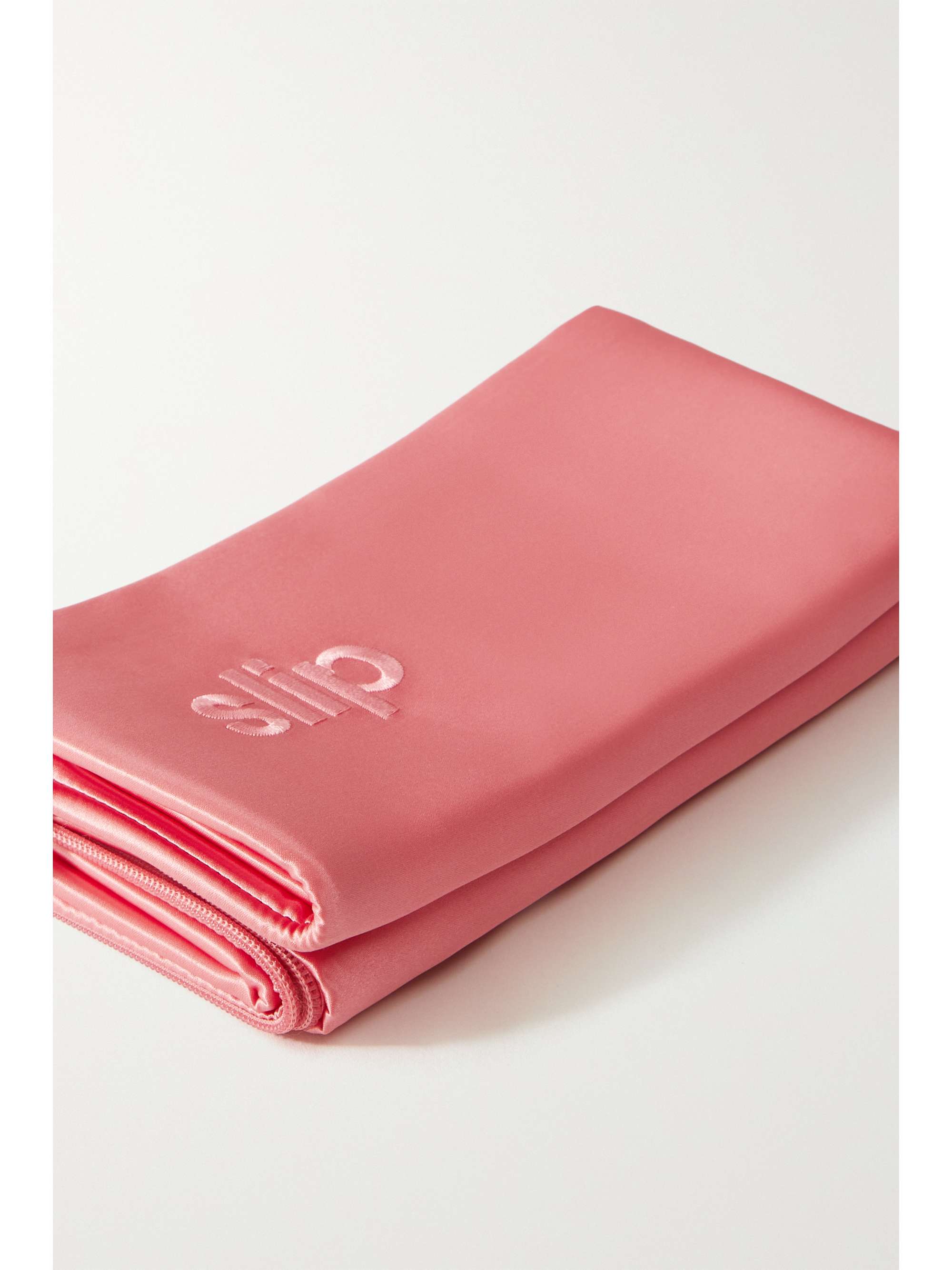 SLIP Embroidered silk king pillowcase