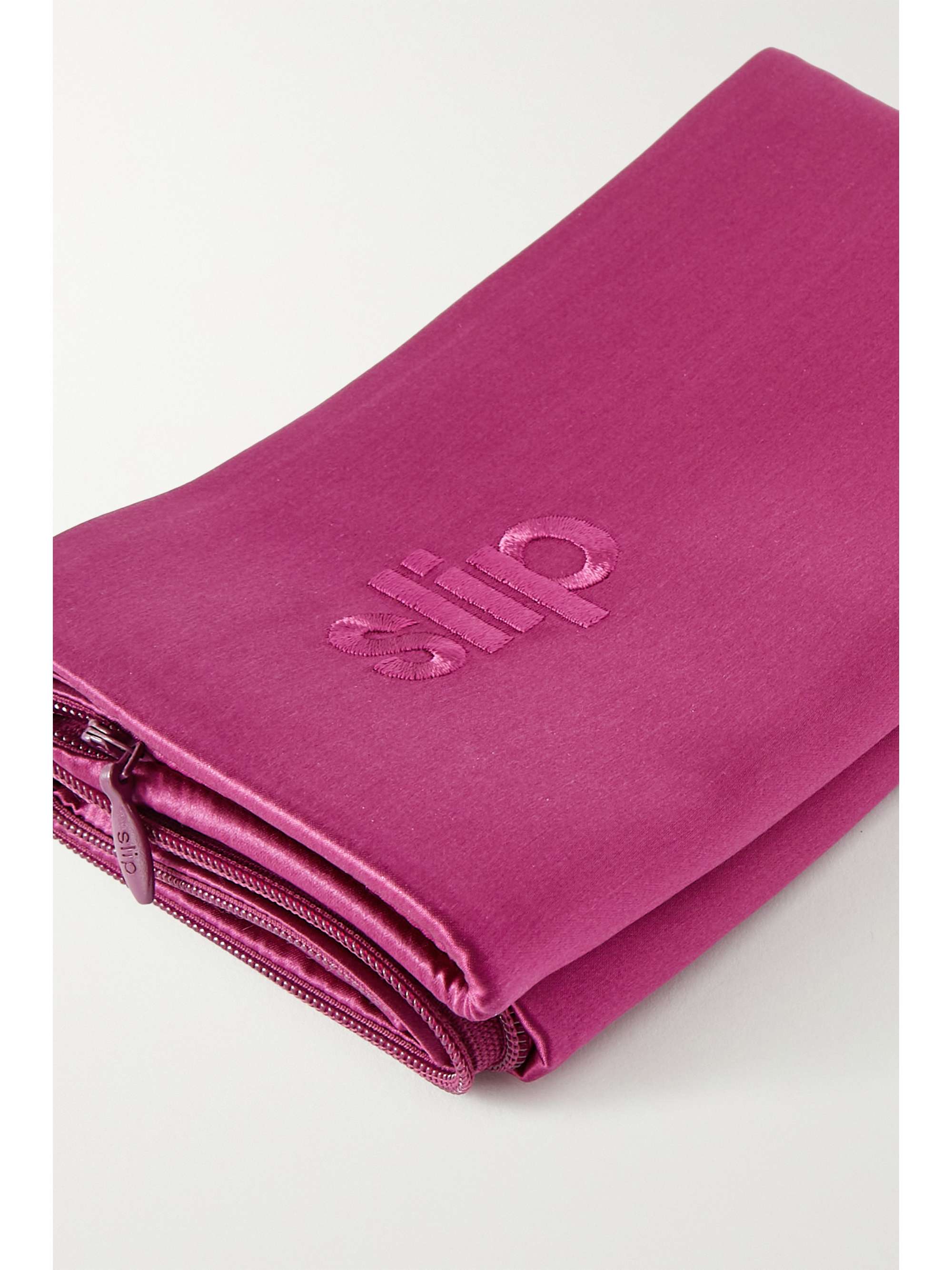 SLIP Embroidered silk queen pillowcase