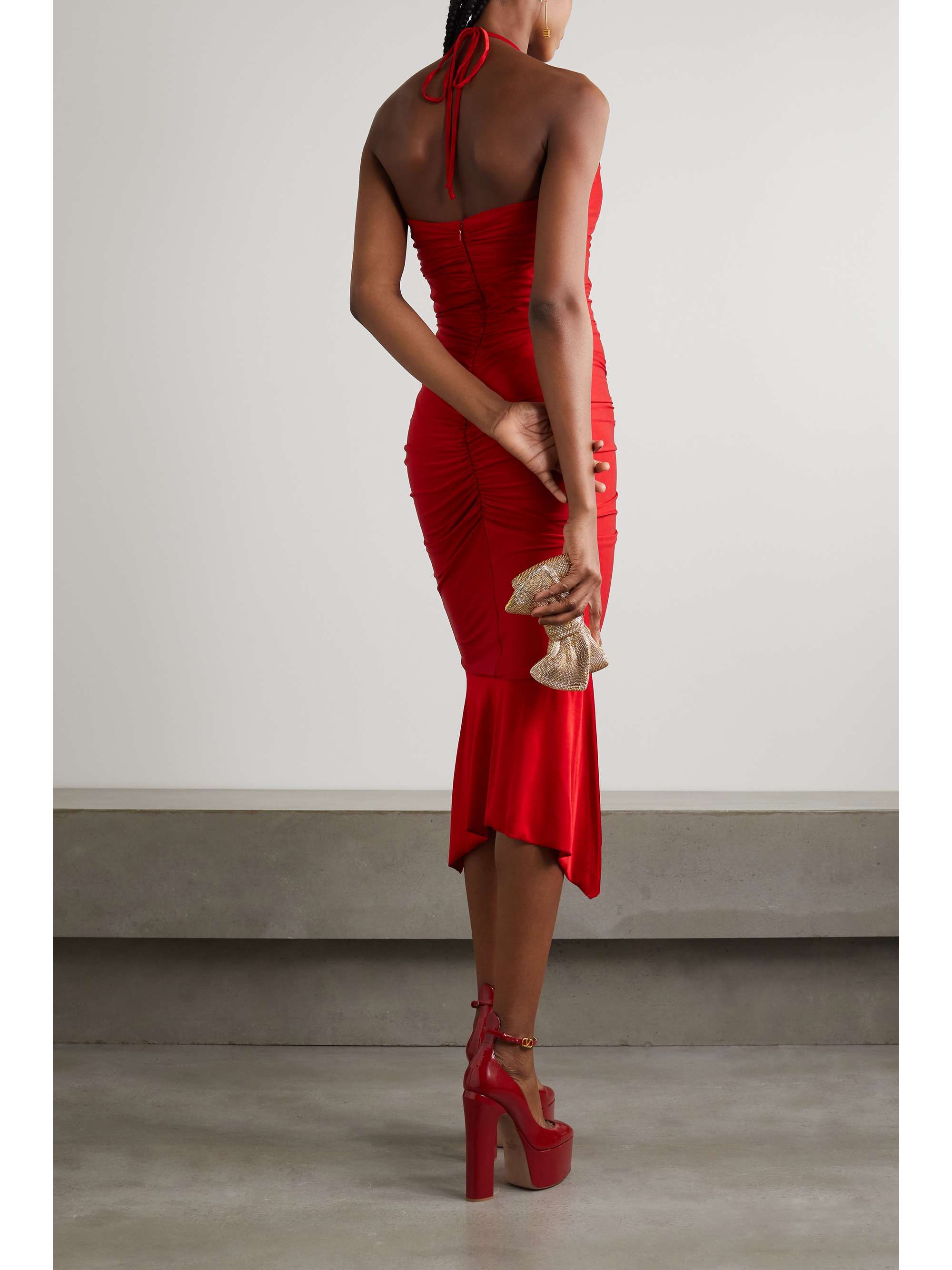 ALEXANDRE VAUTHIER Twist-front stretch-satin maxi dress
