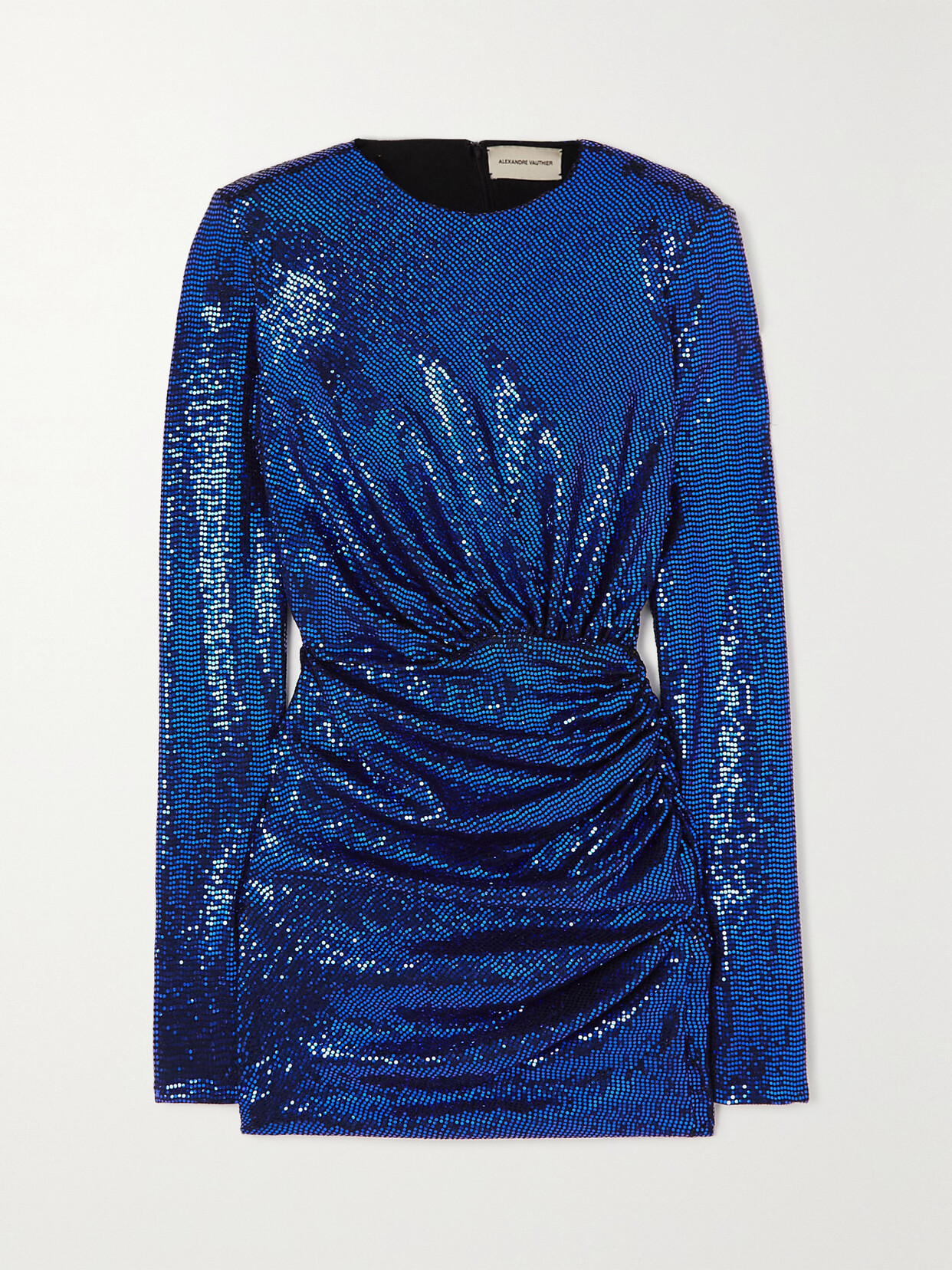 Alexandre Vauthier - Ruched Sequined Stretch-satin Mini Dress - Blue