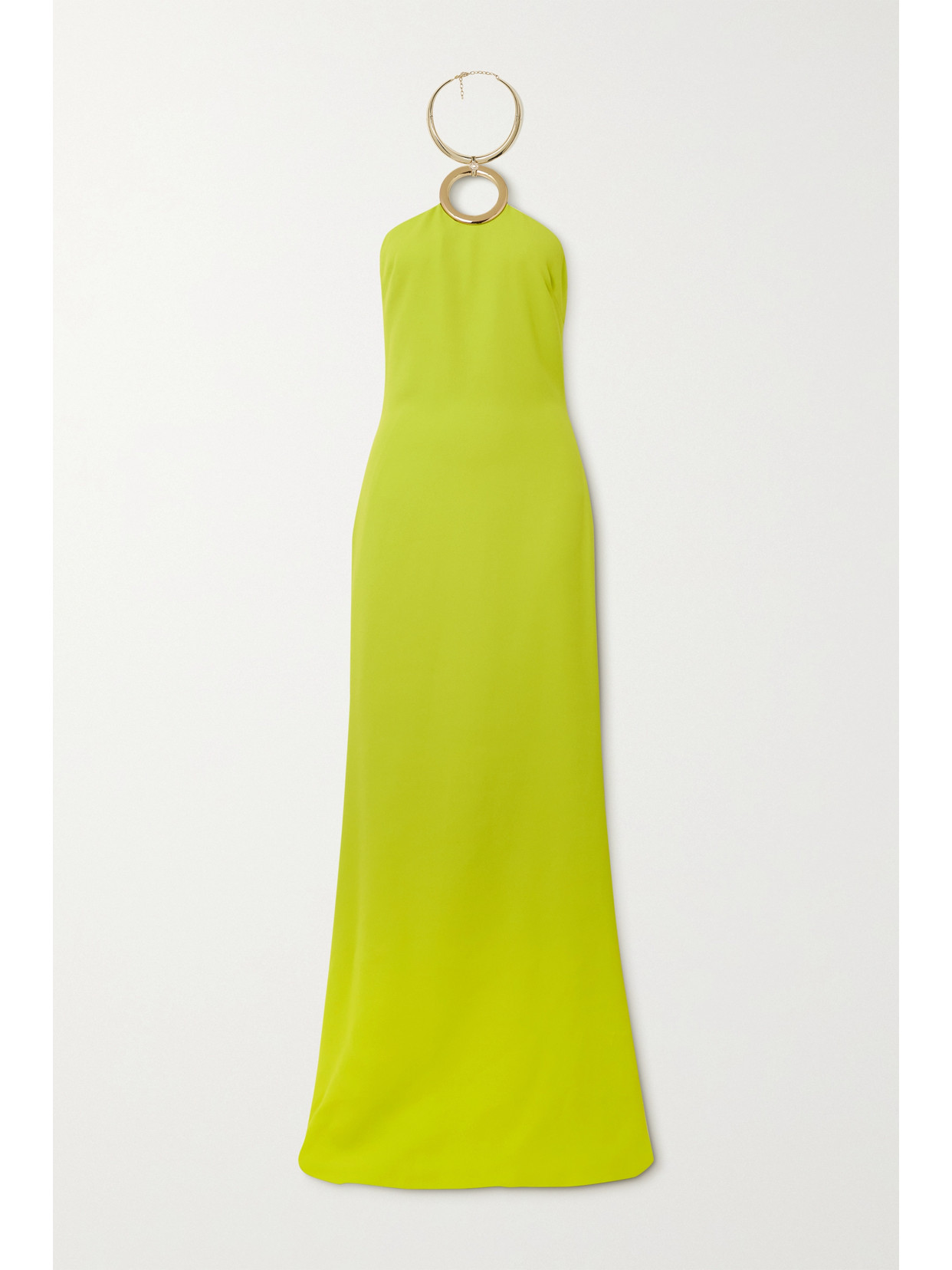 Elie Saab - Embellished Crepe Halterneck Gown - Yellow