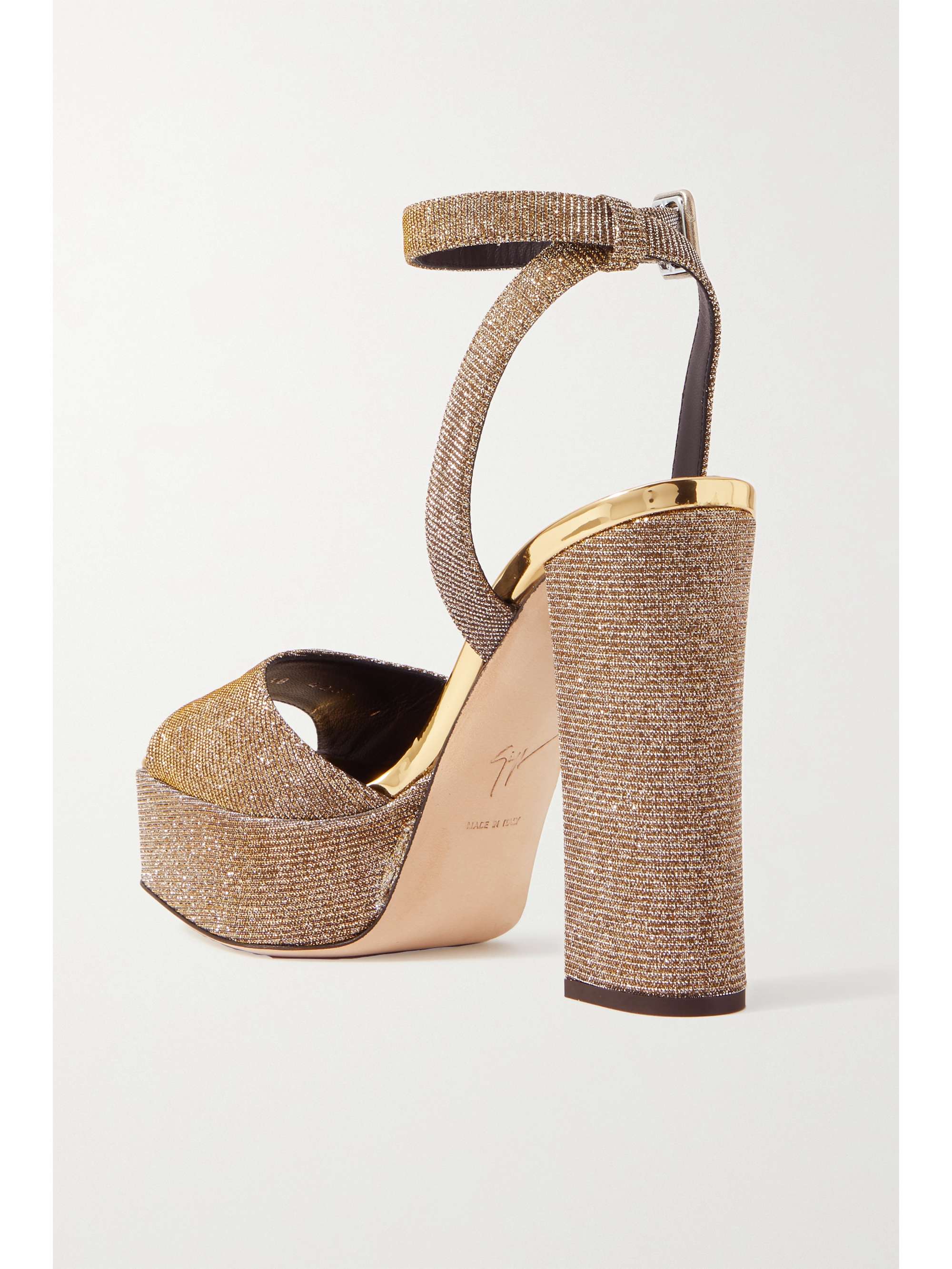 GIUSEPPE ZANOTTI Blasvegas glittered leather platform sandals
