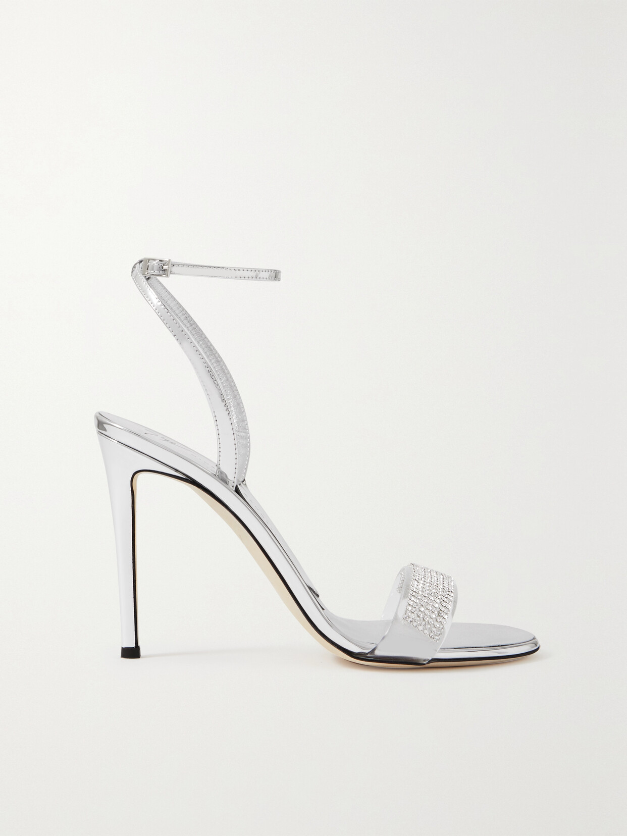 Giuseppe Zanotti - Crystal-embellished Pvc And Leather Sandals - Silver