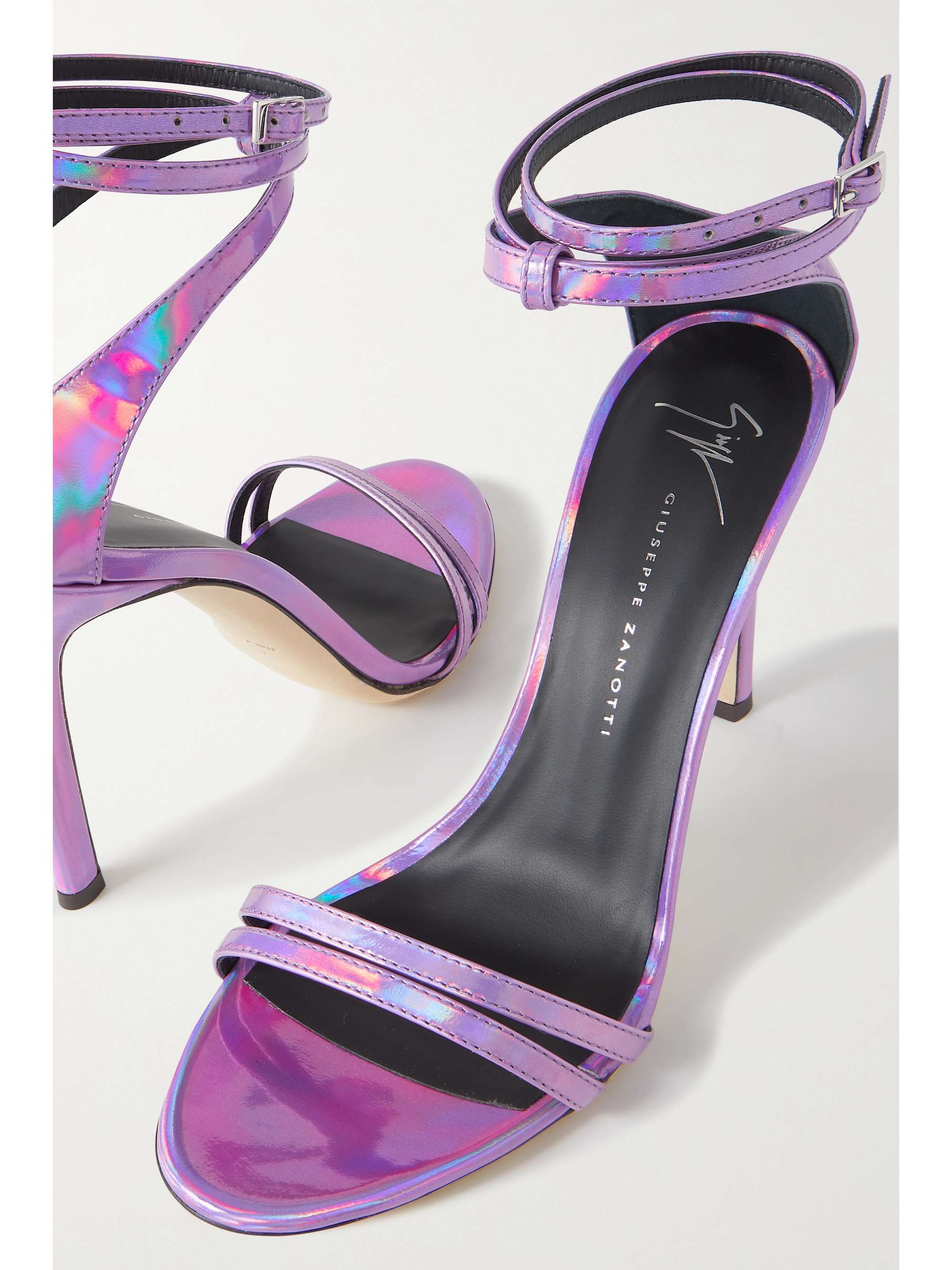 GIUSEPPE ZANOTTI Basic metallic leather sandals