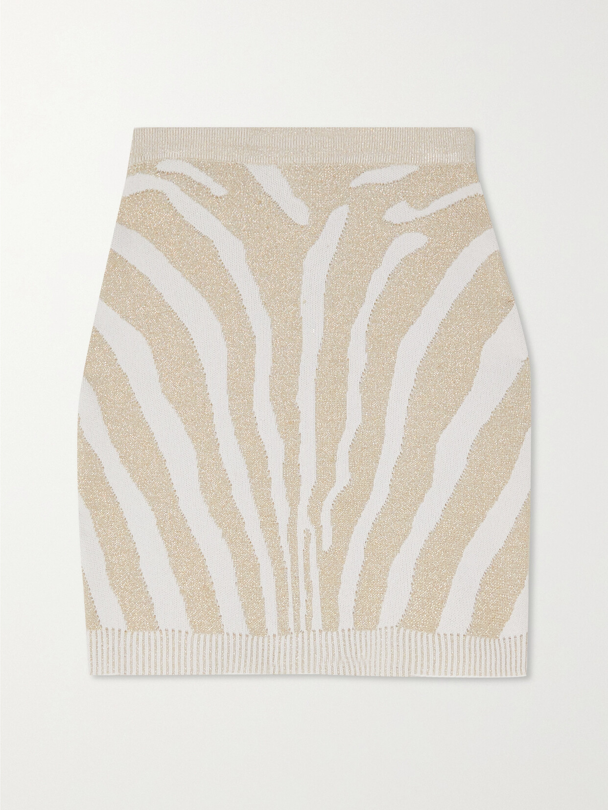 Balmain - Metallic Jacquard-knit Mini Skirt - Neutrals