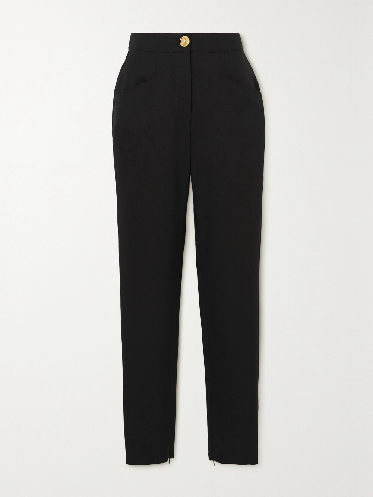 Balmain - Stretch-wool Crepe Skinny Pants - Black