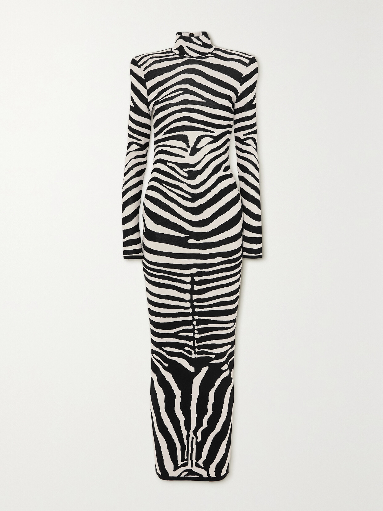 BALMAIN ZEBRA-JACQUARD MAXI DRESS