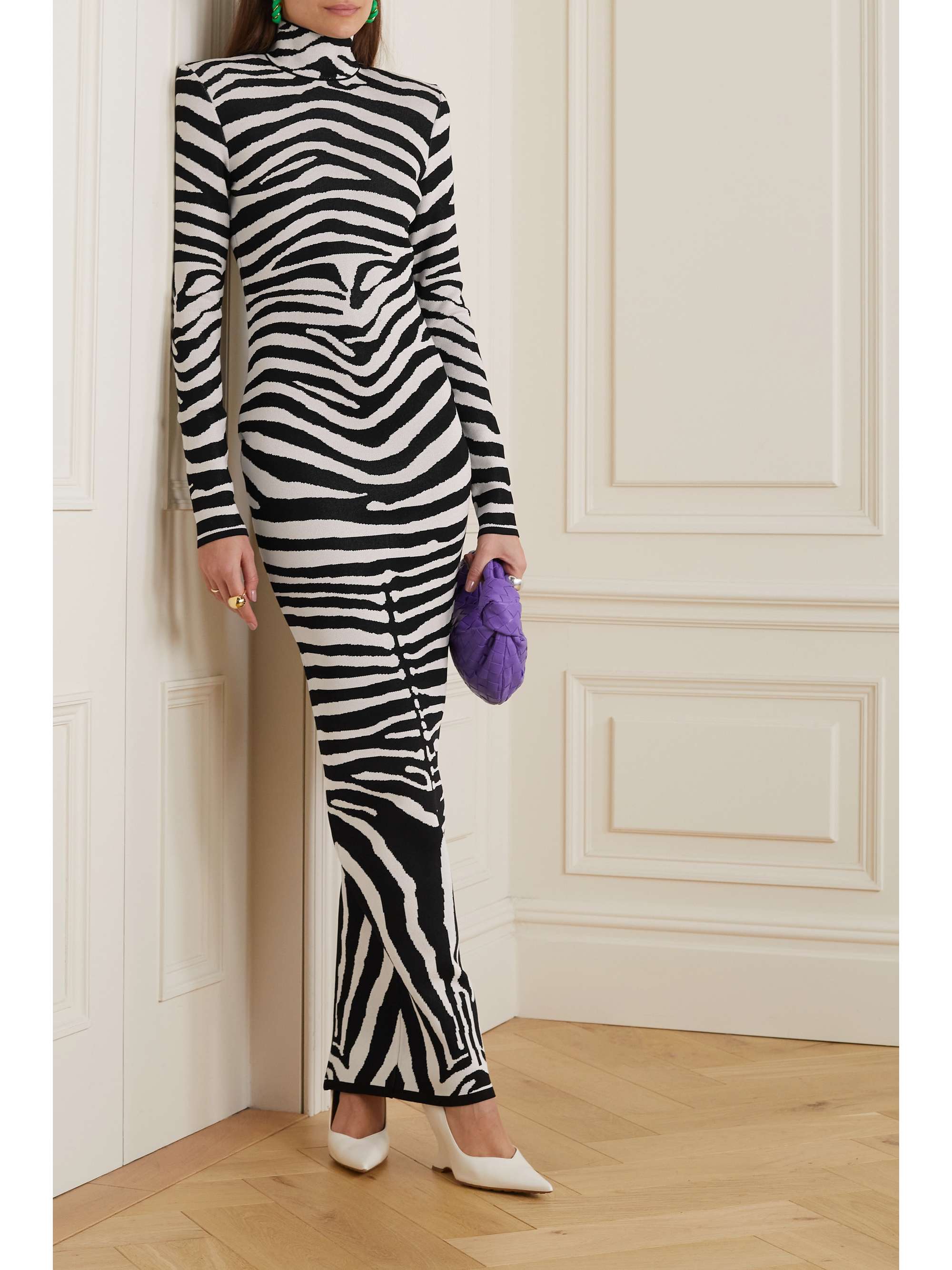 bryst kalligraf kylling BALMAIN Zebra-jacquard maxi dress | NET-A-PORTER