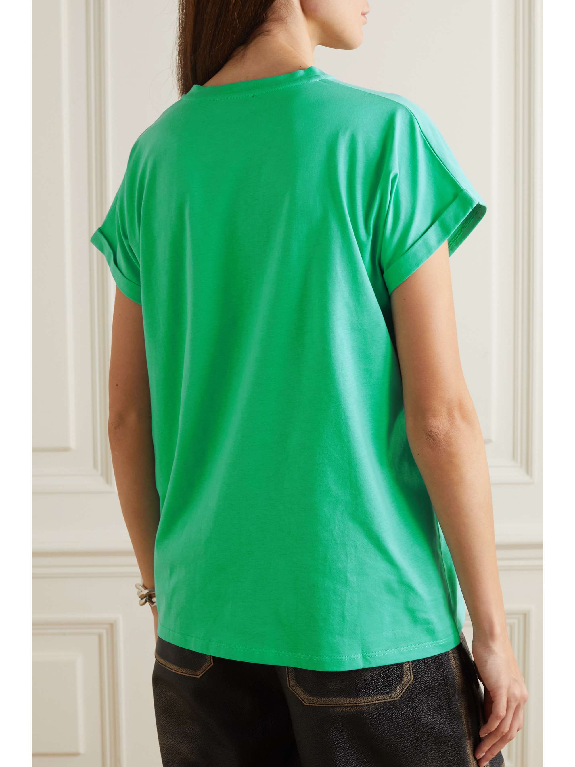 BALMAIN Flocked cottonjersey Tshirt NETAPORTER
