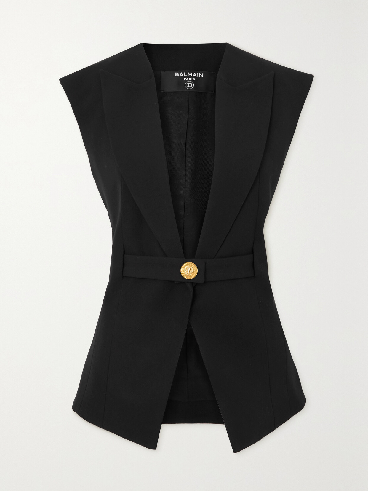 BALMAIN BELTED WOOL VEST