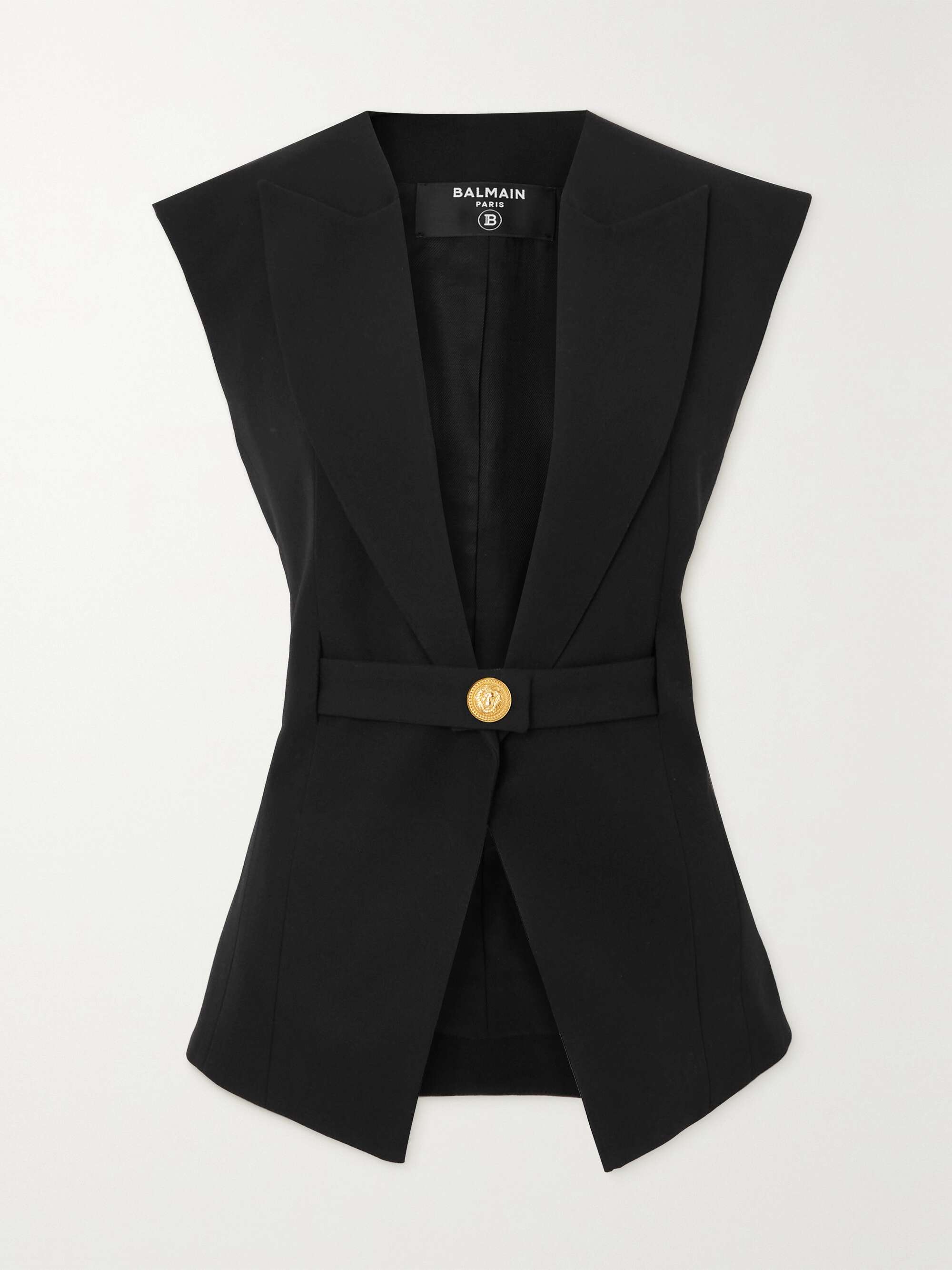 BALMAIN Belted wool vest | NET-A-PORTER