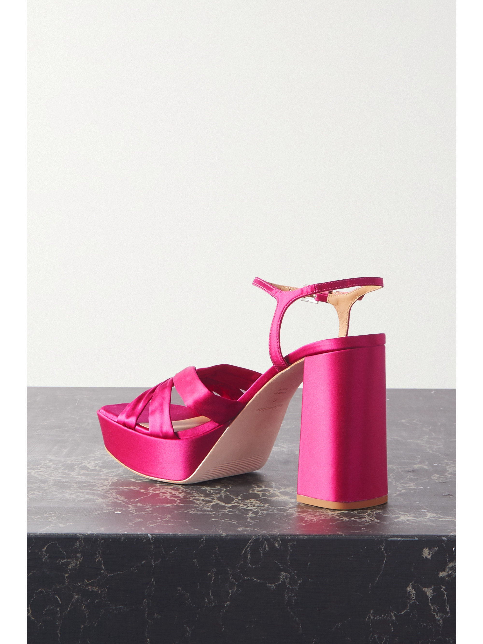 Reformation Monetta satin platform sandals thumbnail