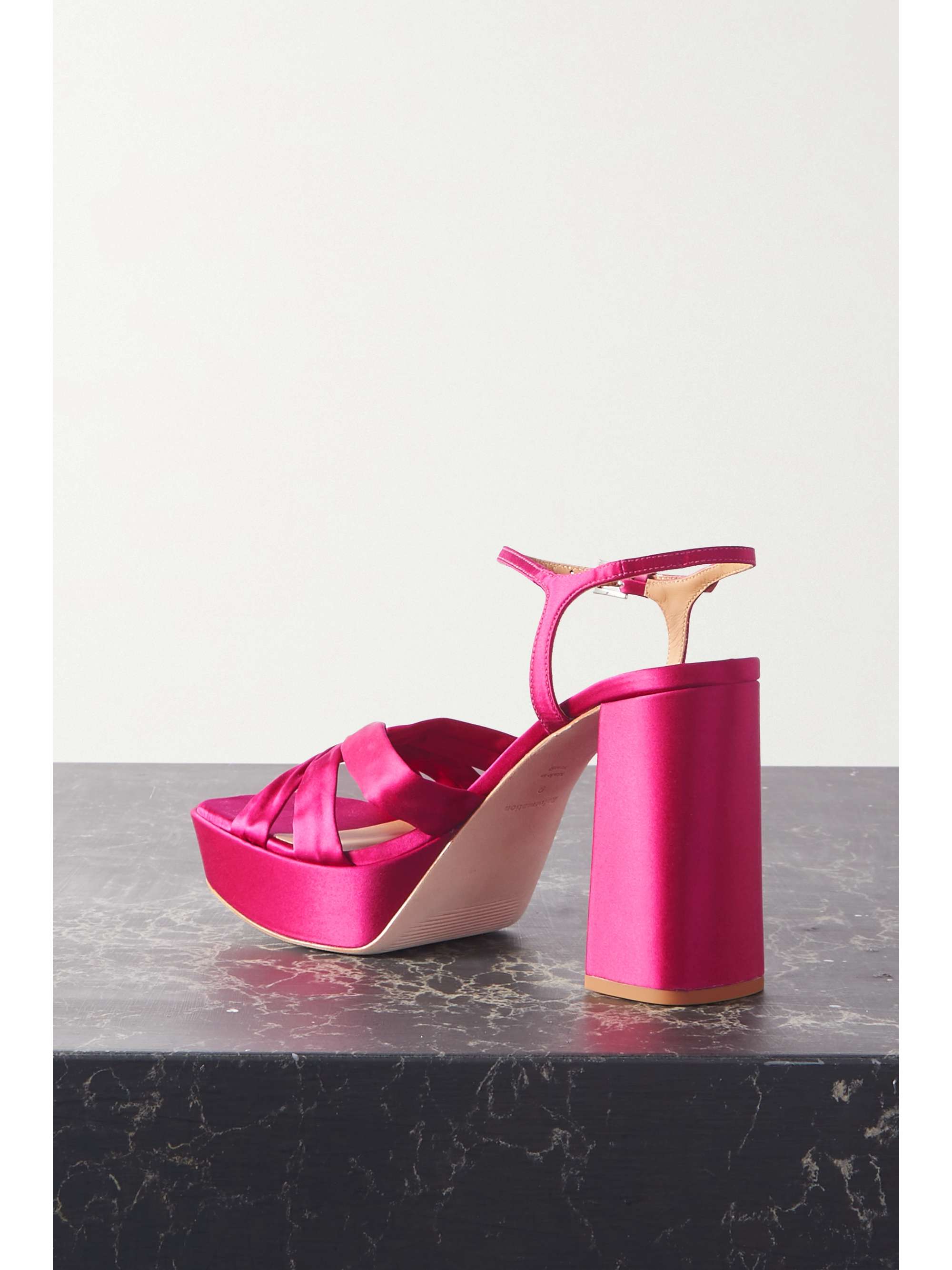 REFORMATION Monetta satin platform sandals