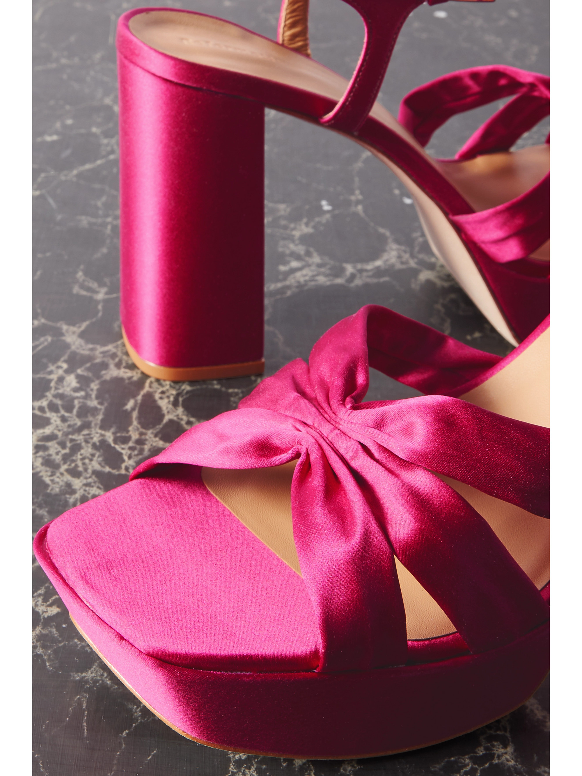 Reformation Monetta satin platform sandals thumbnail