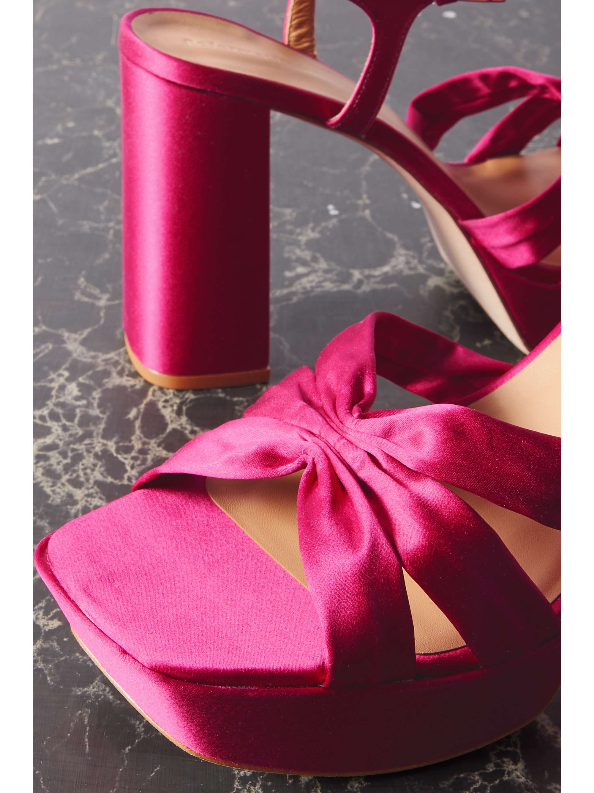 REFORMATION Monetta satin platform sandals