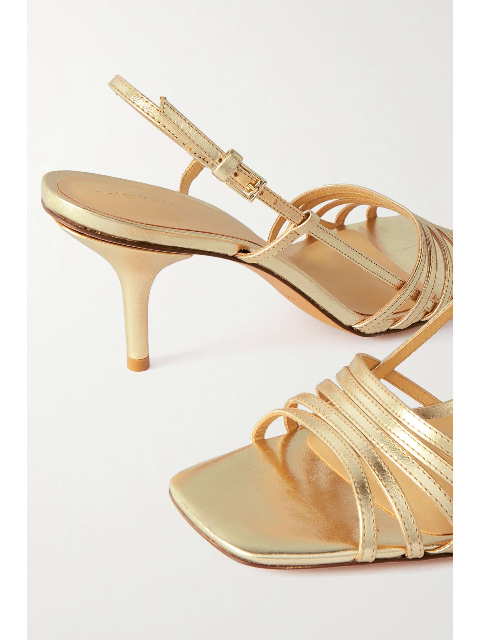 REFORMATION Elsie metallic leather slingback sandals | NET-A-PORTER