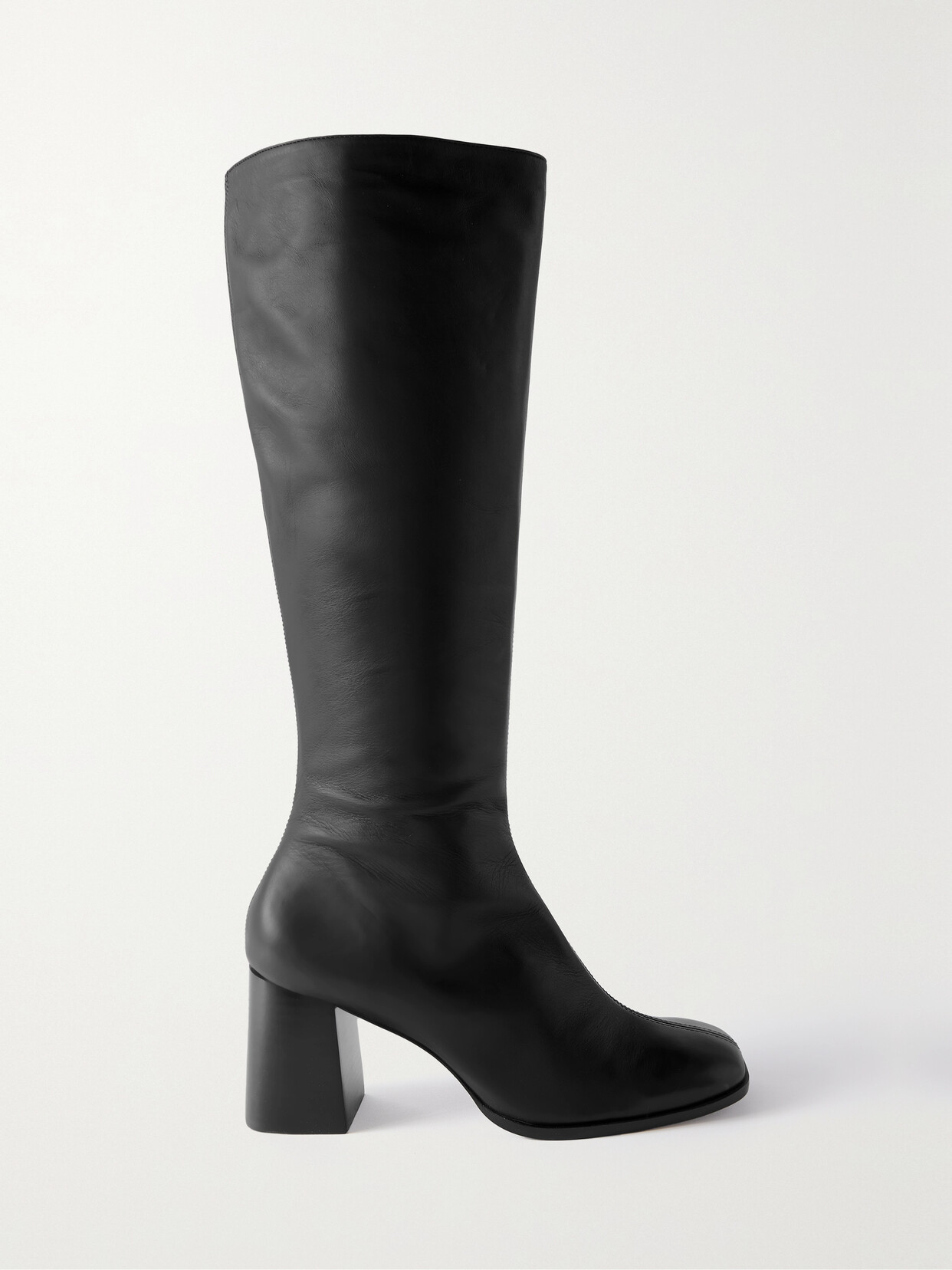 Reformation Nylah Leather Knee Boots In Black
