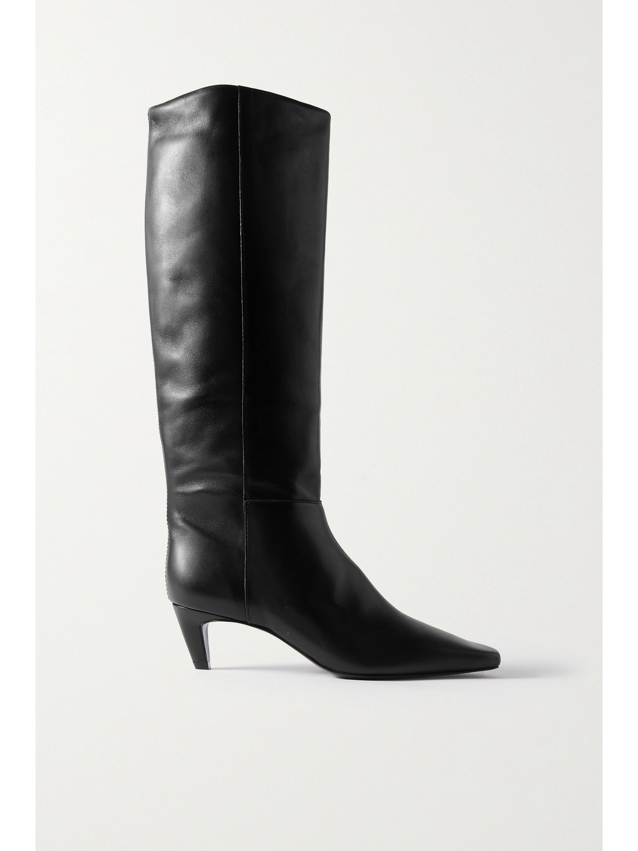 Reformation Remy Leather Knee Boots In Black