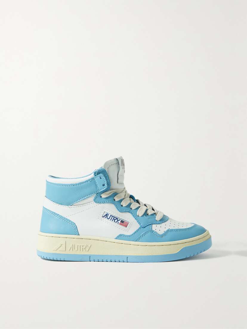 Autry Medalist Two-tone Leather High-top Sneakers