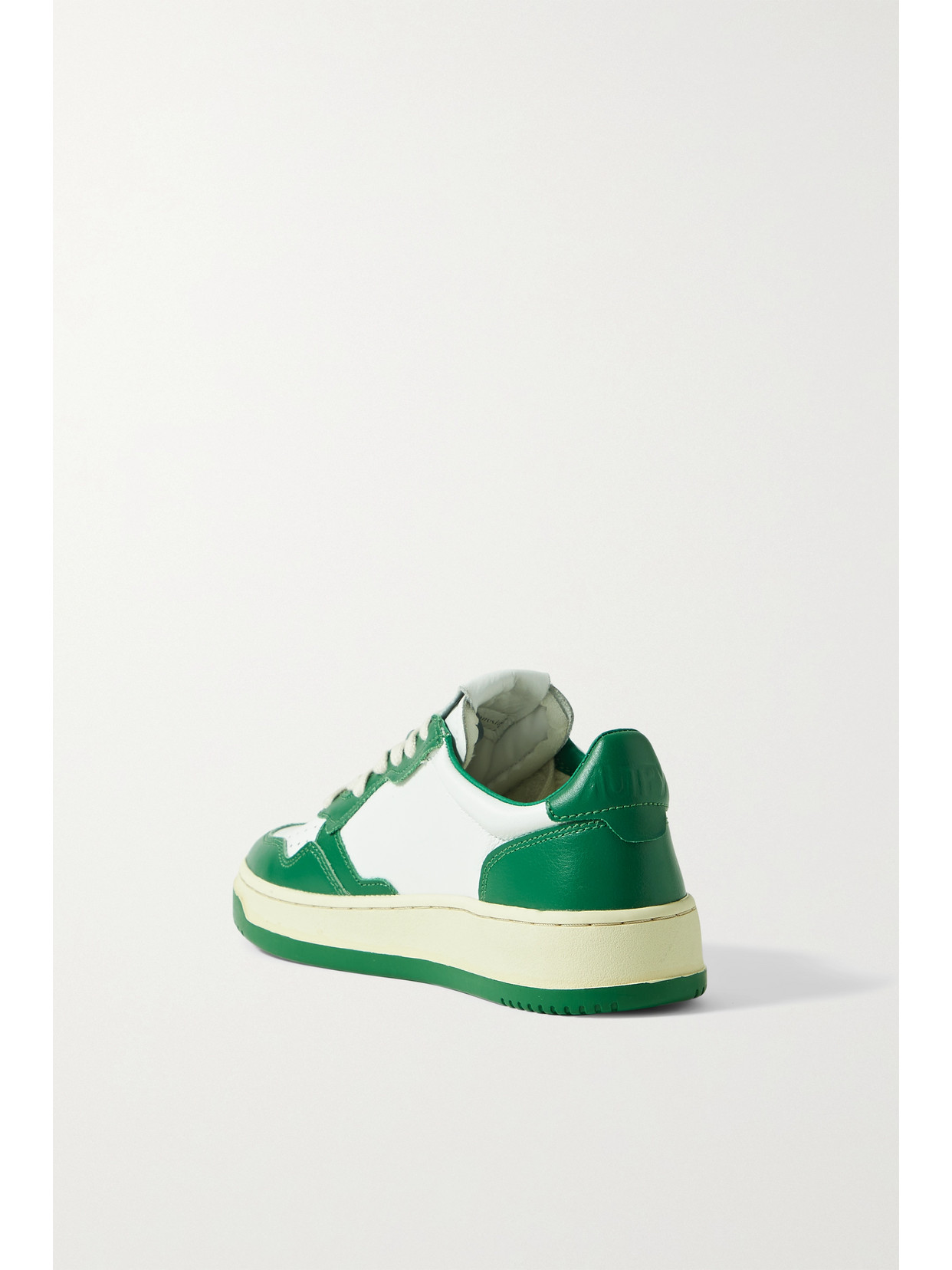 Autry Medalist Low Two-tone Leather Sneakers In Green