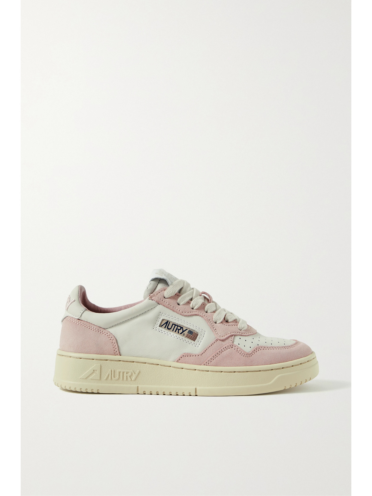 Shop Autry Medalist Low Suede And Leather Sneakers In Pink