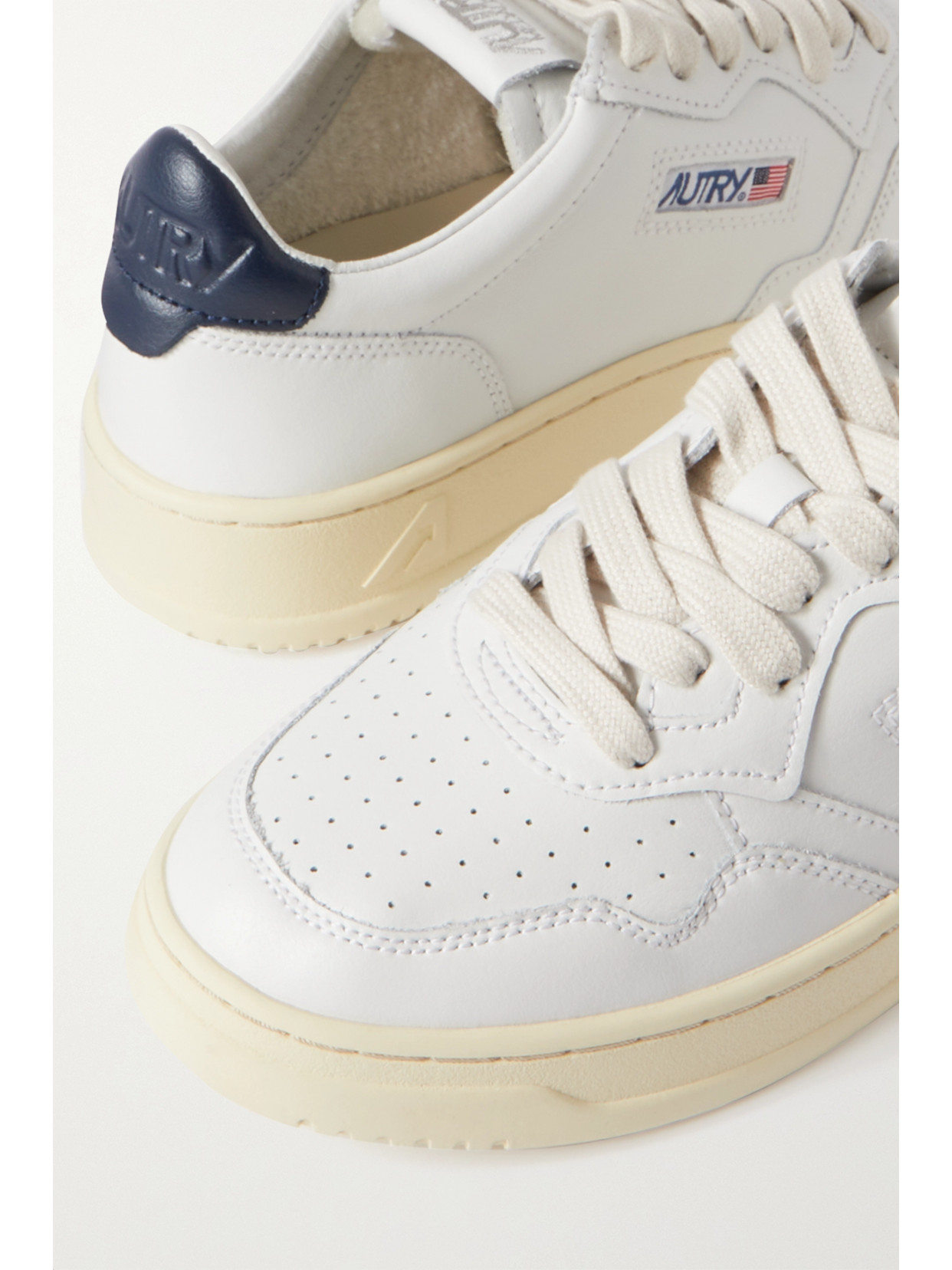 Shop Autry Medalist Low Leather Sneaker In White