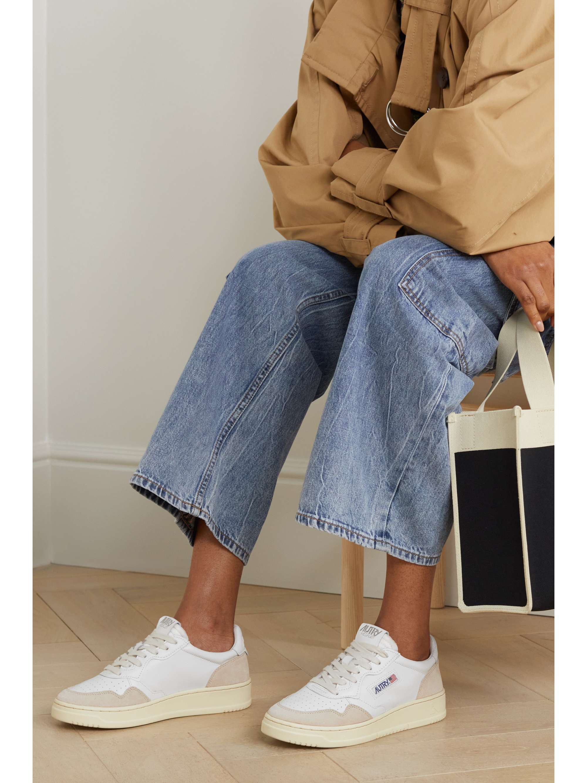 AUTRY Medalist Low leather and suede sneakers | NET-A-PORTER