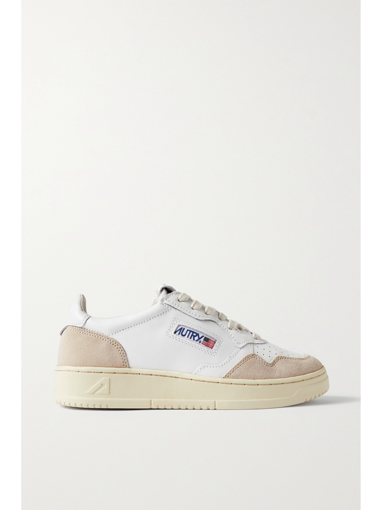 Autry Medalist Low Leather And Suede Sneakers In White